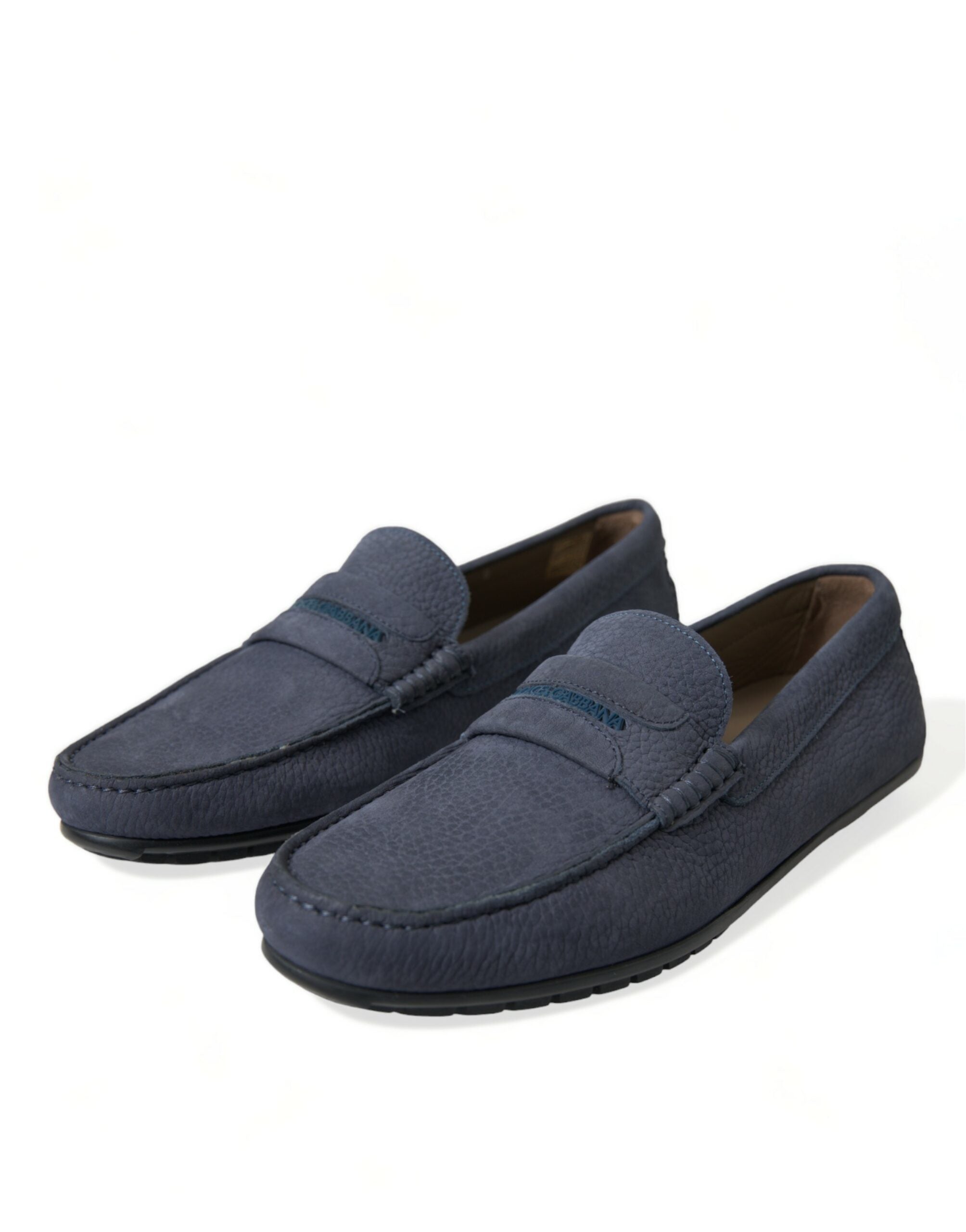 Dolce & Gabbana Elegant Blue Leather Moccasin Shoes