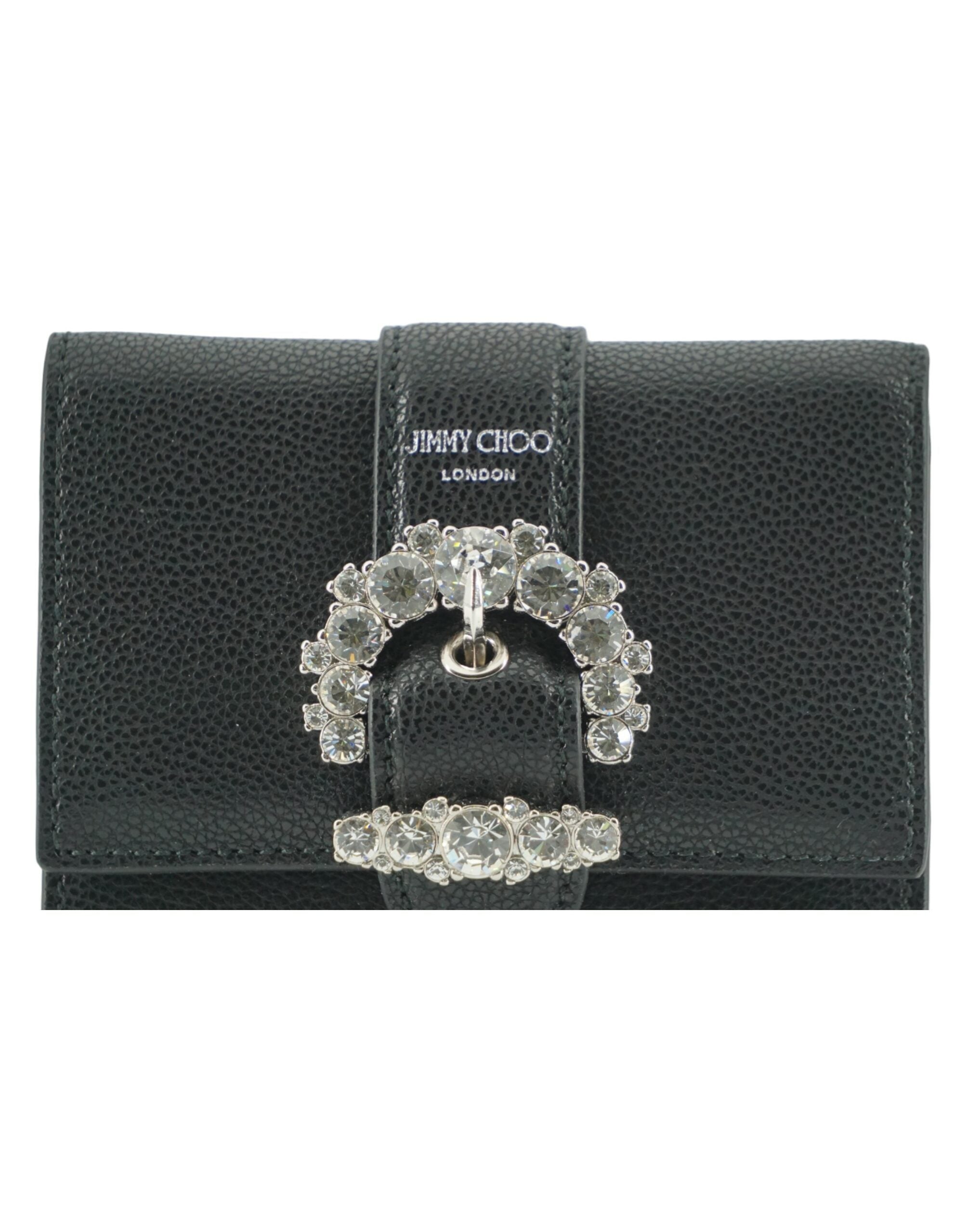 Jimmy Choo Black Leather Card Holder Wallet