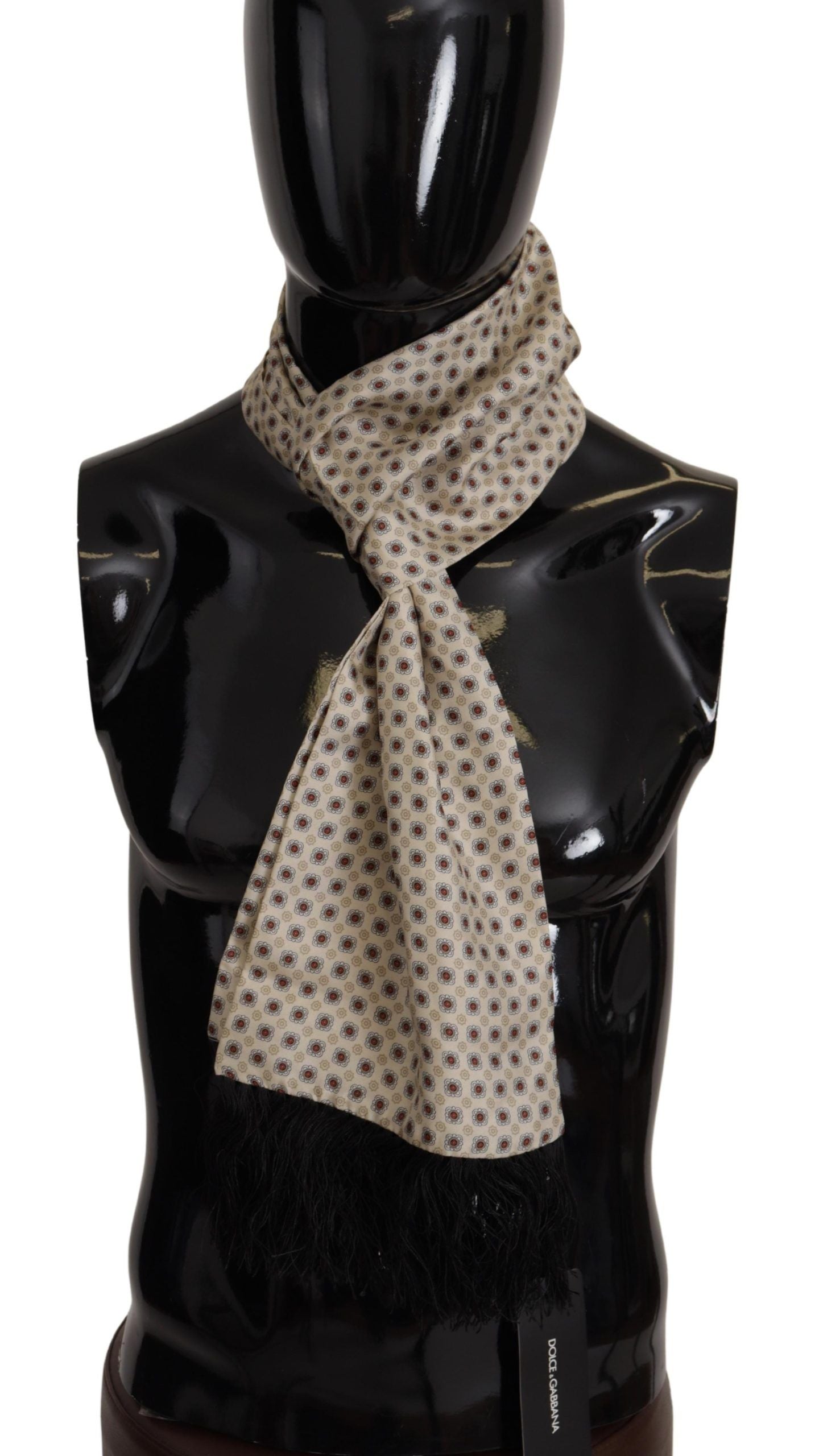 Dolce & Gabbana Elegant Cream Silk Men's Scarf