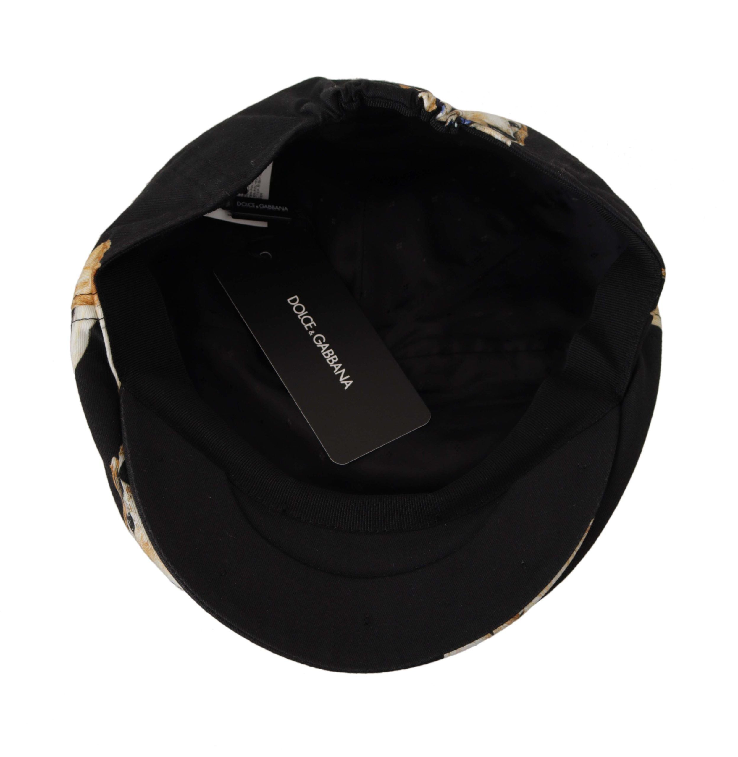 Dolce & Gabbana Elegant Dog Print Newsboy Hat