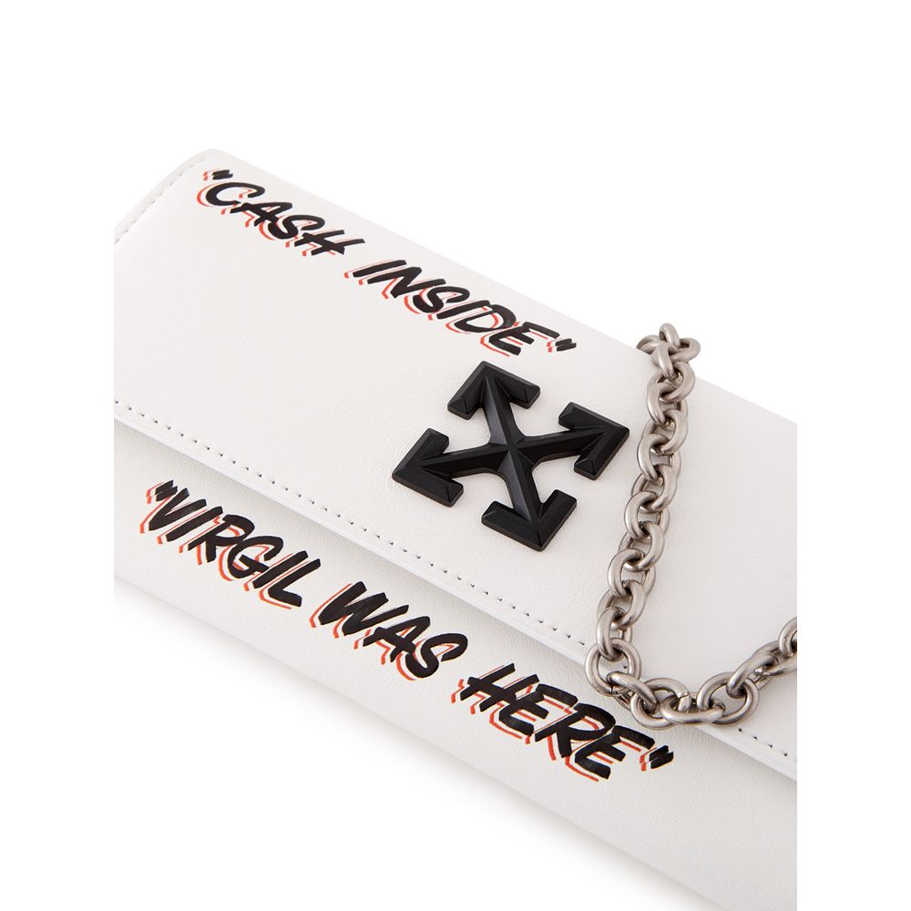 Off-White Pristine White Leather Wallet for Sophisticated Elegance