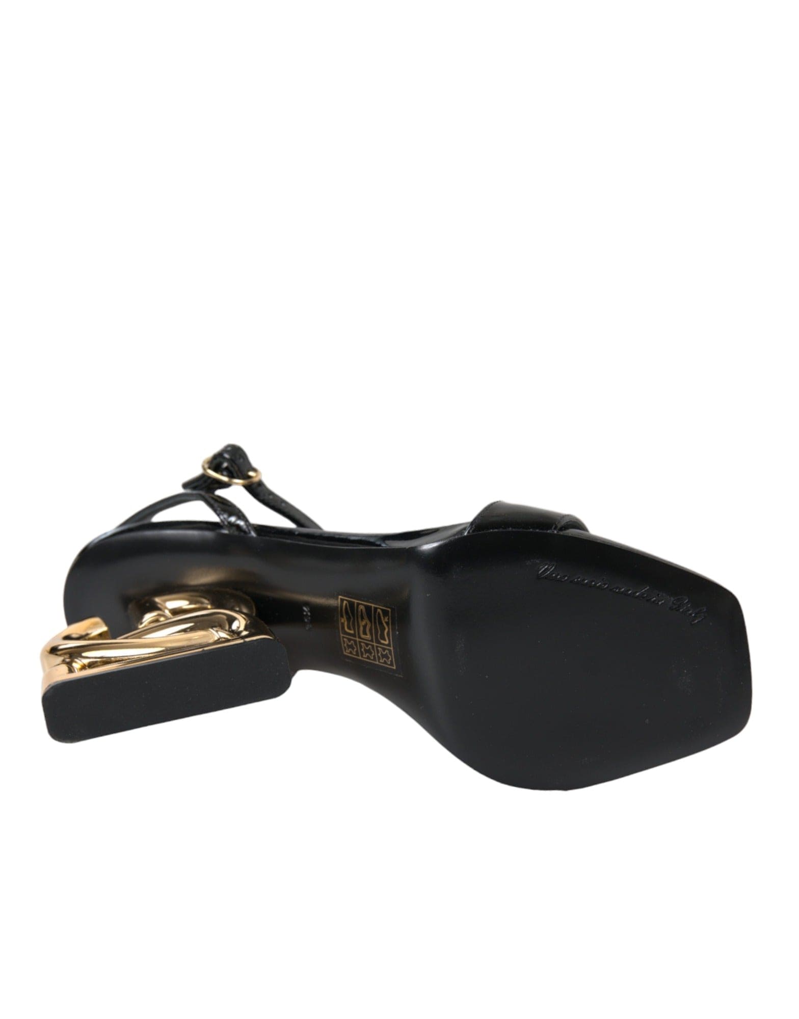 Dolce & Gabbana Chic Black Leather Ankle Strap Sandals