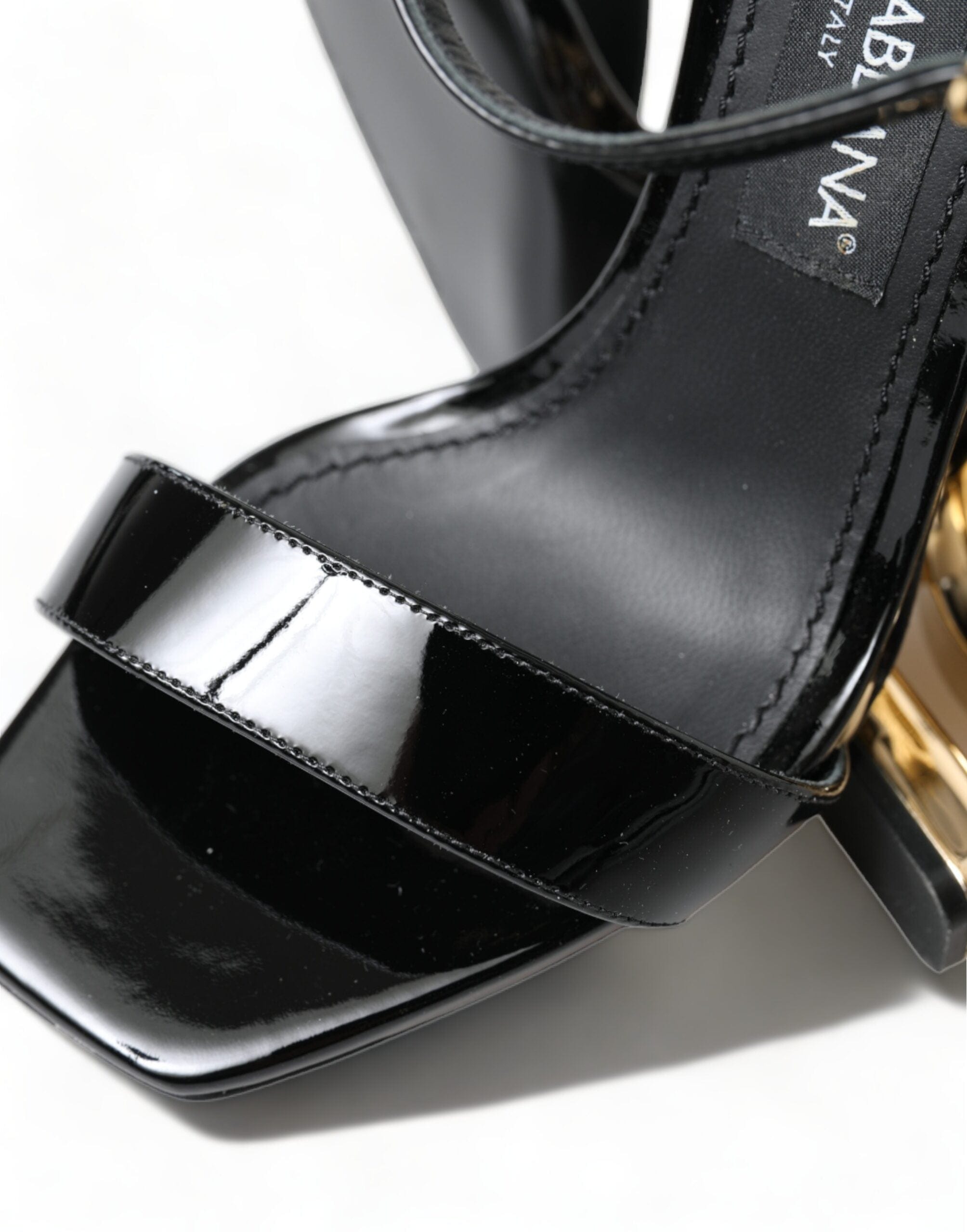 Dolce & Gabbana Chic Black Leather Ankle Strap Sandals