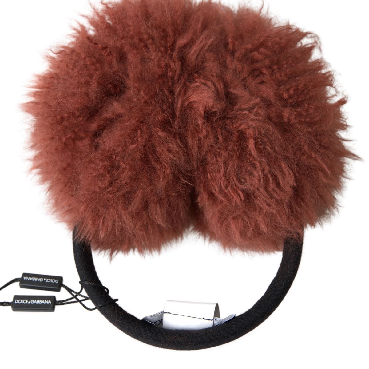 Dolce & Gabbana Red Alpaca Fur Earmuffs