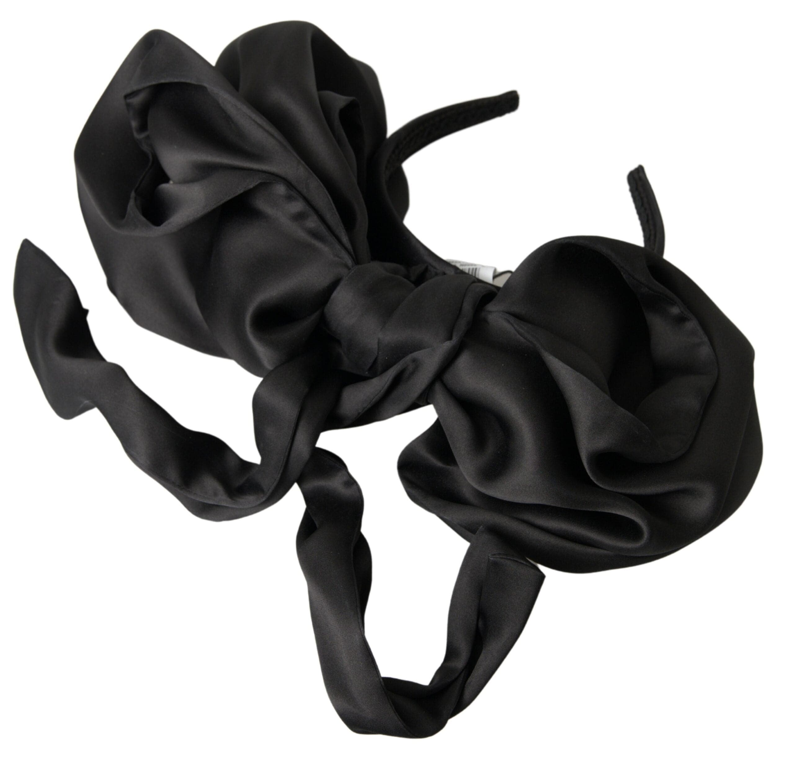 Dolce & Gabbana Elegant Silk Black Bow Diadem Headpiece