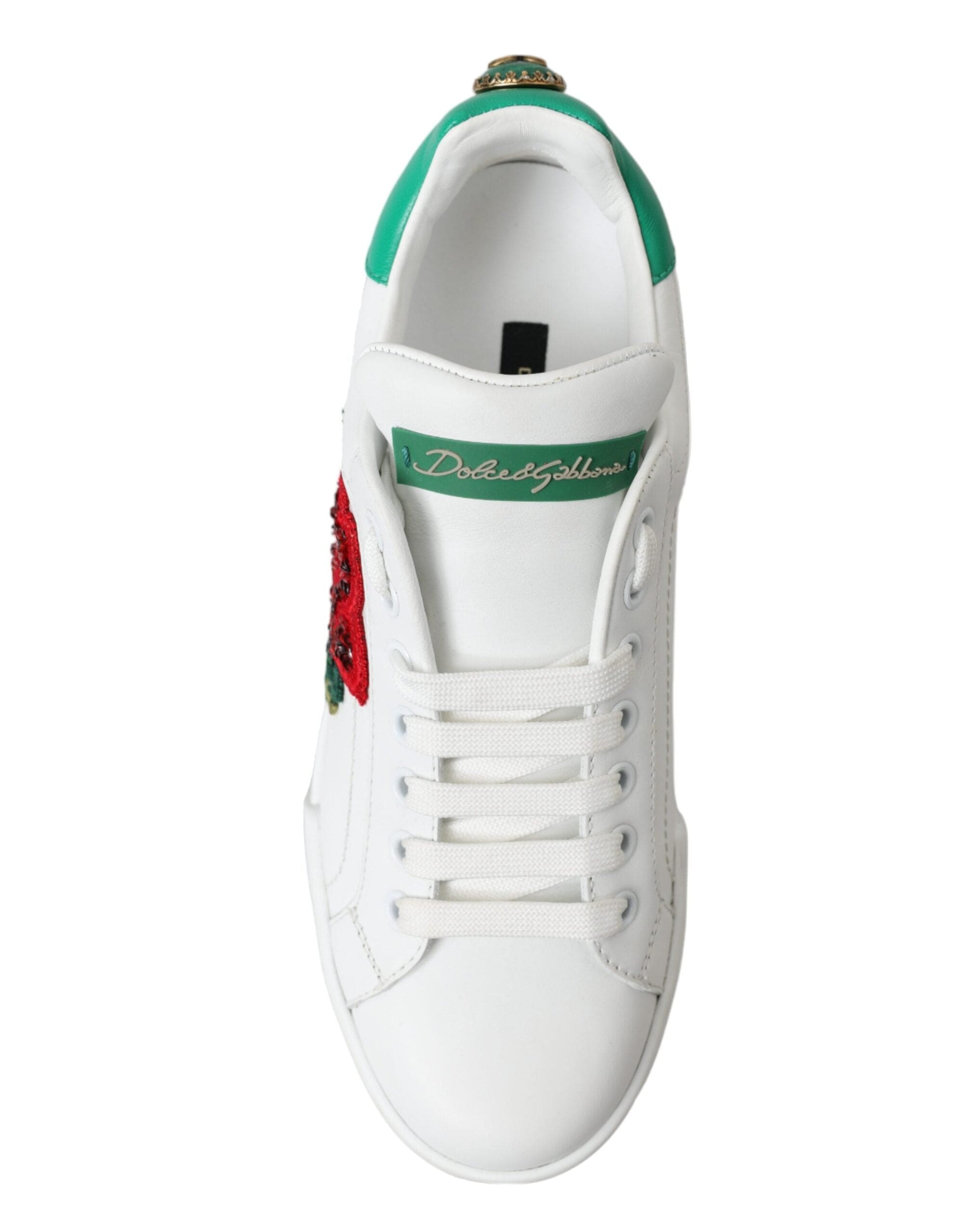 Dolce & Gabbana Exclusive White Portofino Leather Sneakers