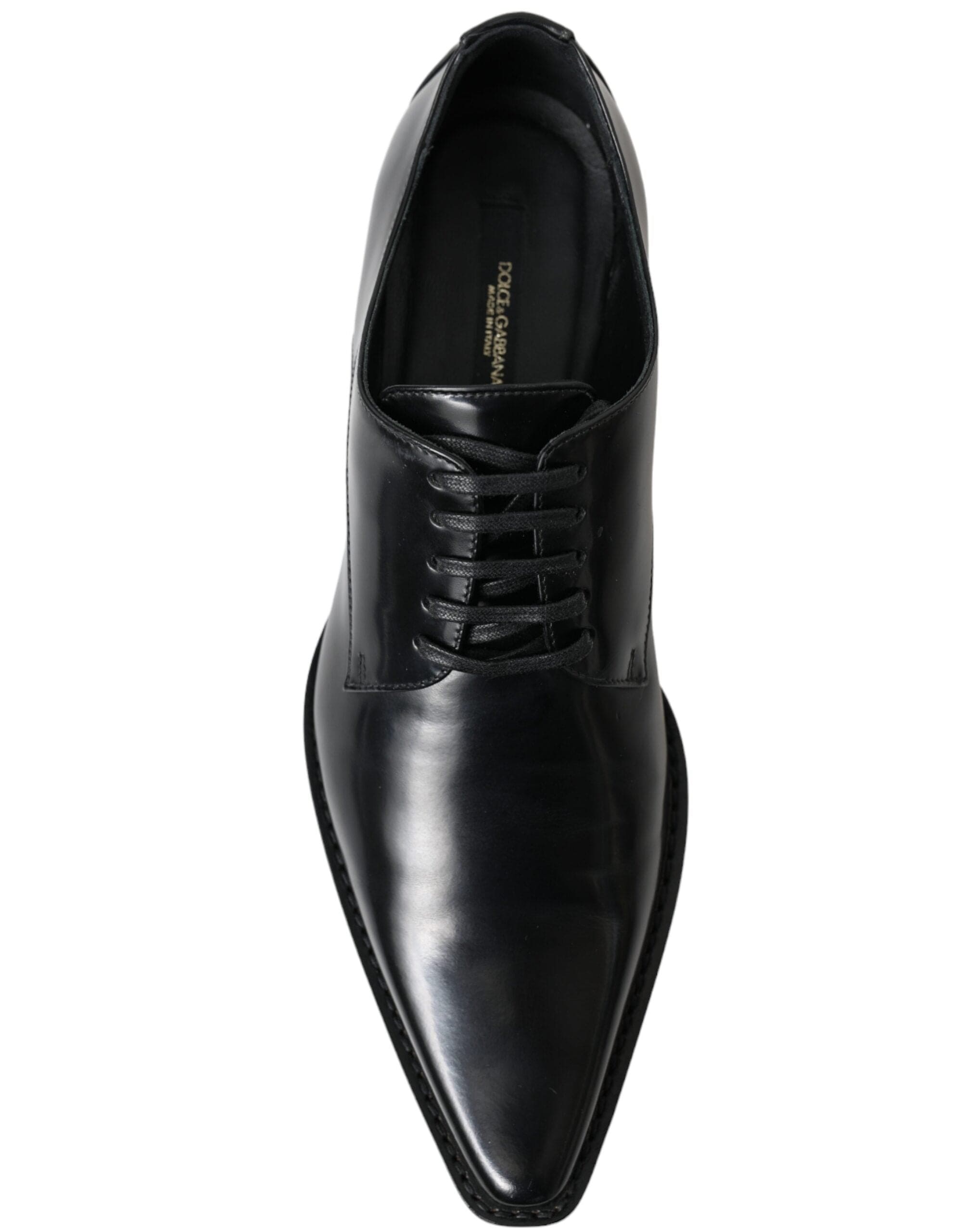 Dolce & Gabbana Elegant Black Leather Formal Flats