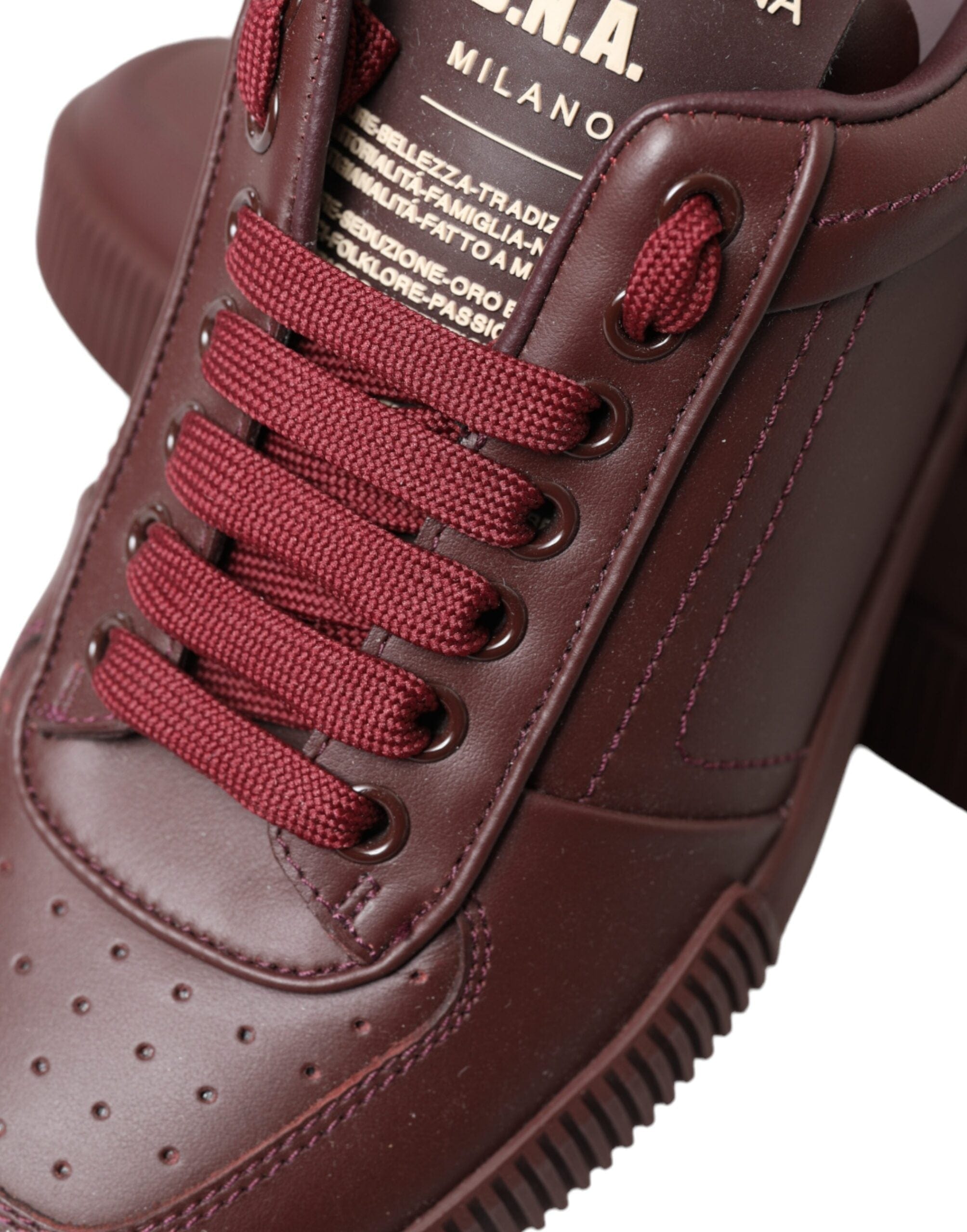 Dolce & Gabbana Elegant Bordeaux Leather Sneakers