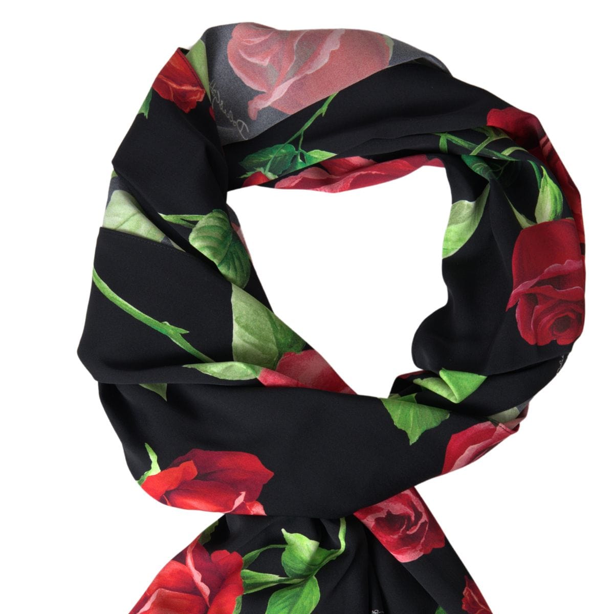 Dolce & Gabbana Elegant Silk Blend Black Scarf