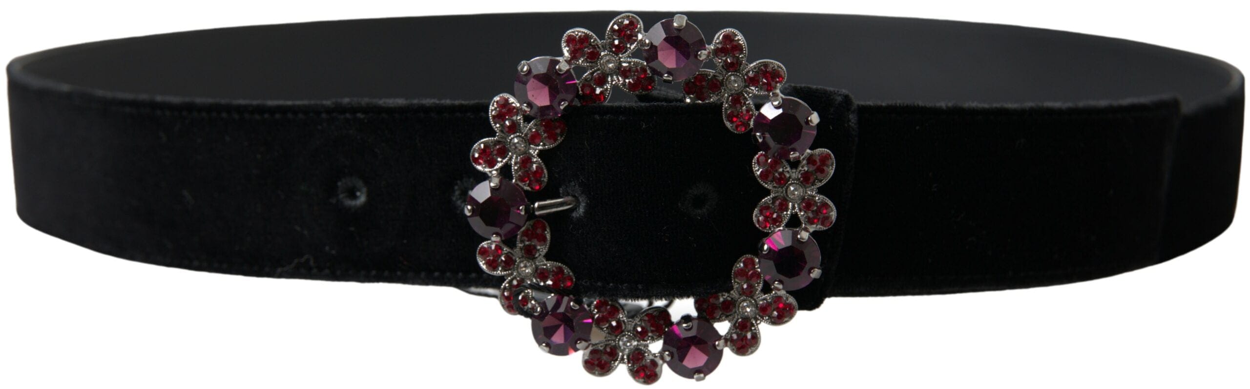 Dolce & Gabbana Elegant Black Crystal Embellished Leather Belt