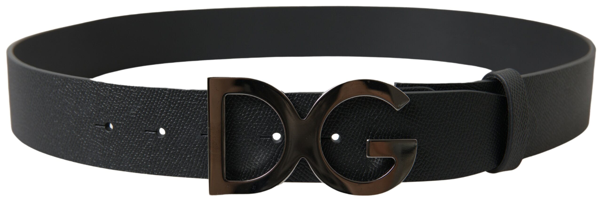 Dolce & Gabbana Elegant Black Leather Belt with Metal Buckle