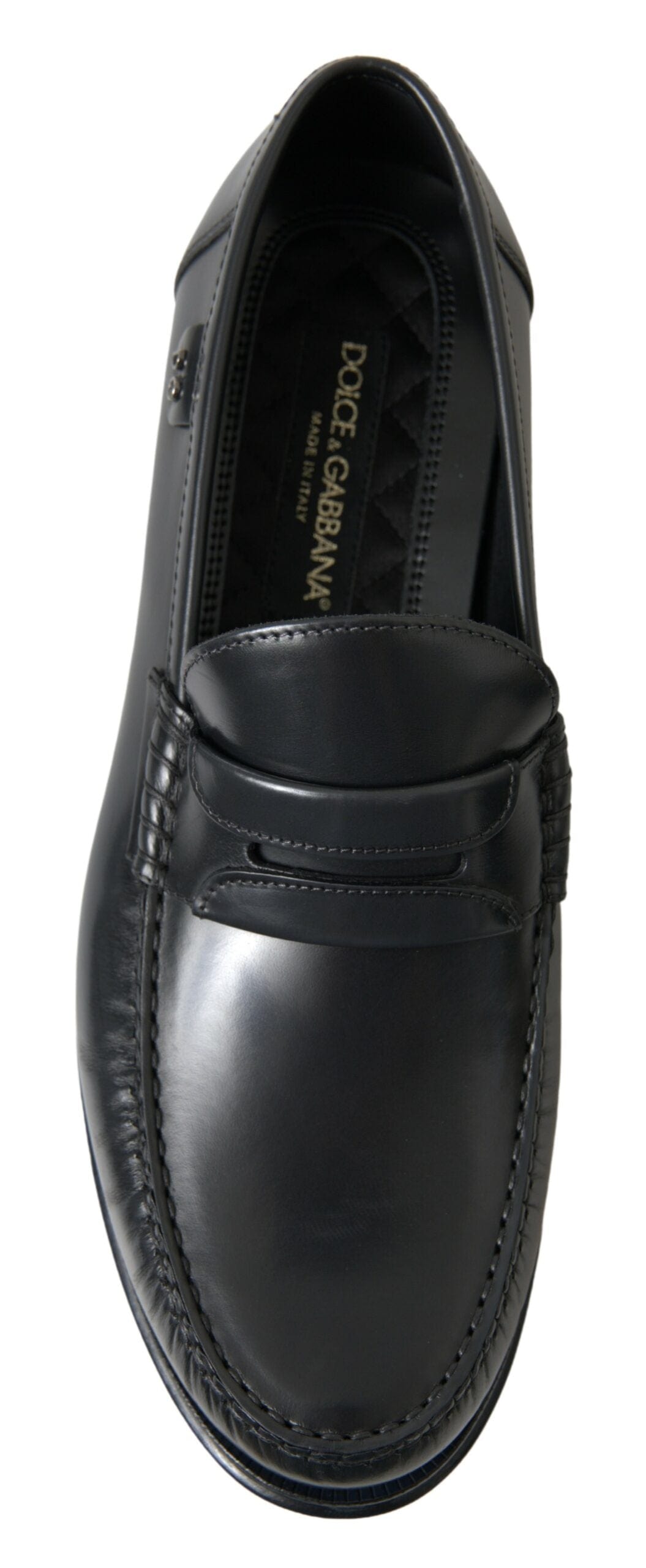 Dolce & Gabbana Elegant Black Leather Mens Loafers