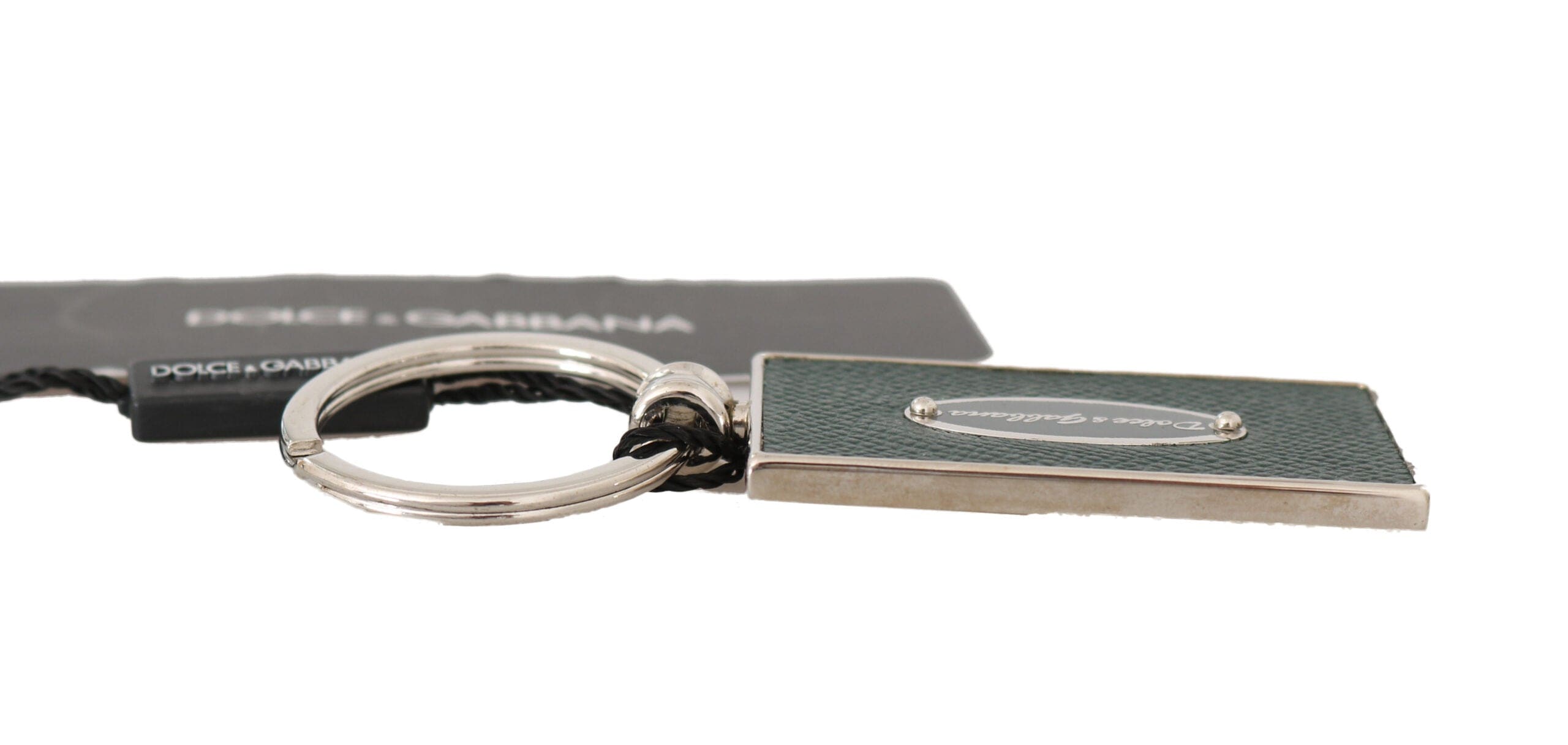 Dolce & Gabbana Elegant Green Leather Keychain