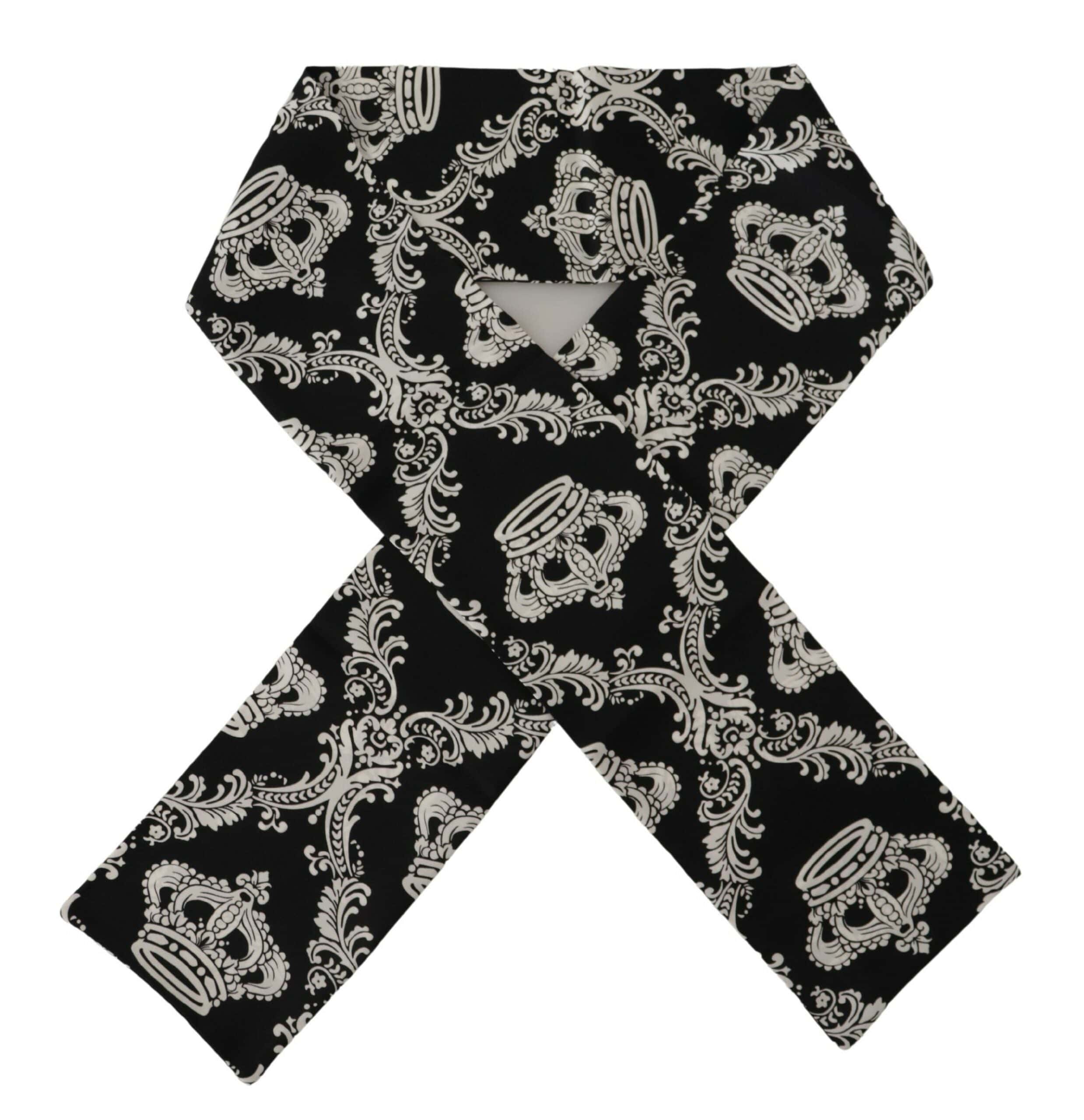 Dolce & Gabbana Elegant Black & White Silk Men's Scarf