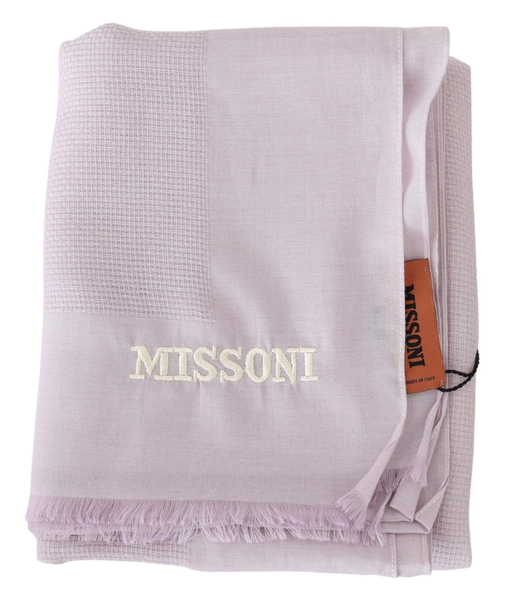 Missoni Lavender Cashmere Scarf with Signature Lines