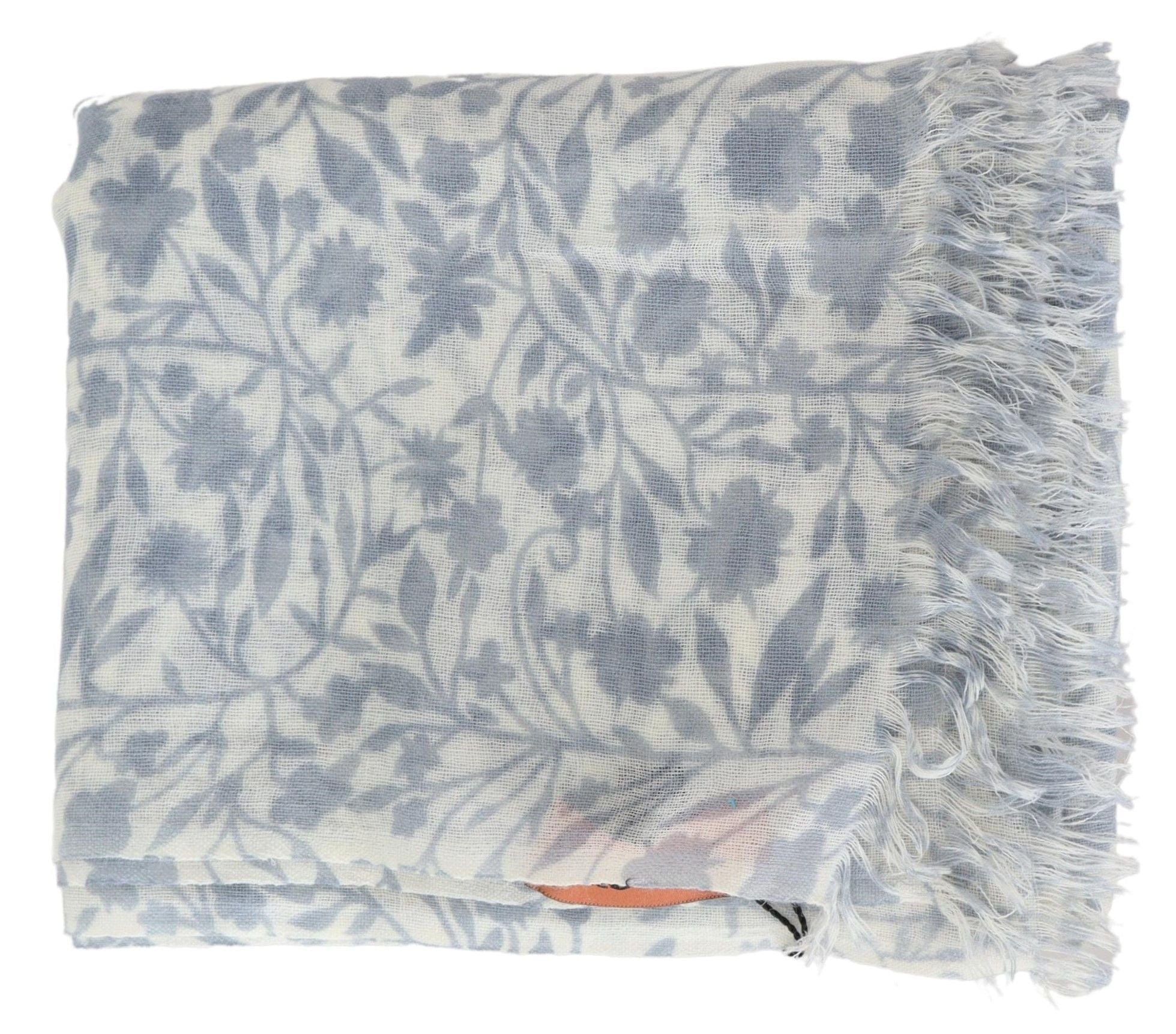 Missoni Elegant Floral Wool Scarf with Fringe Detail