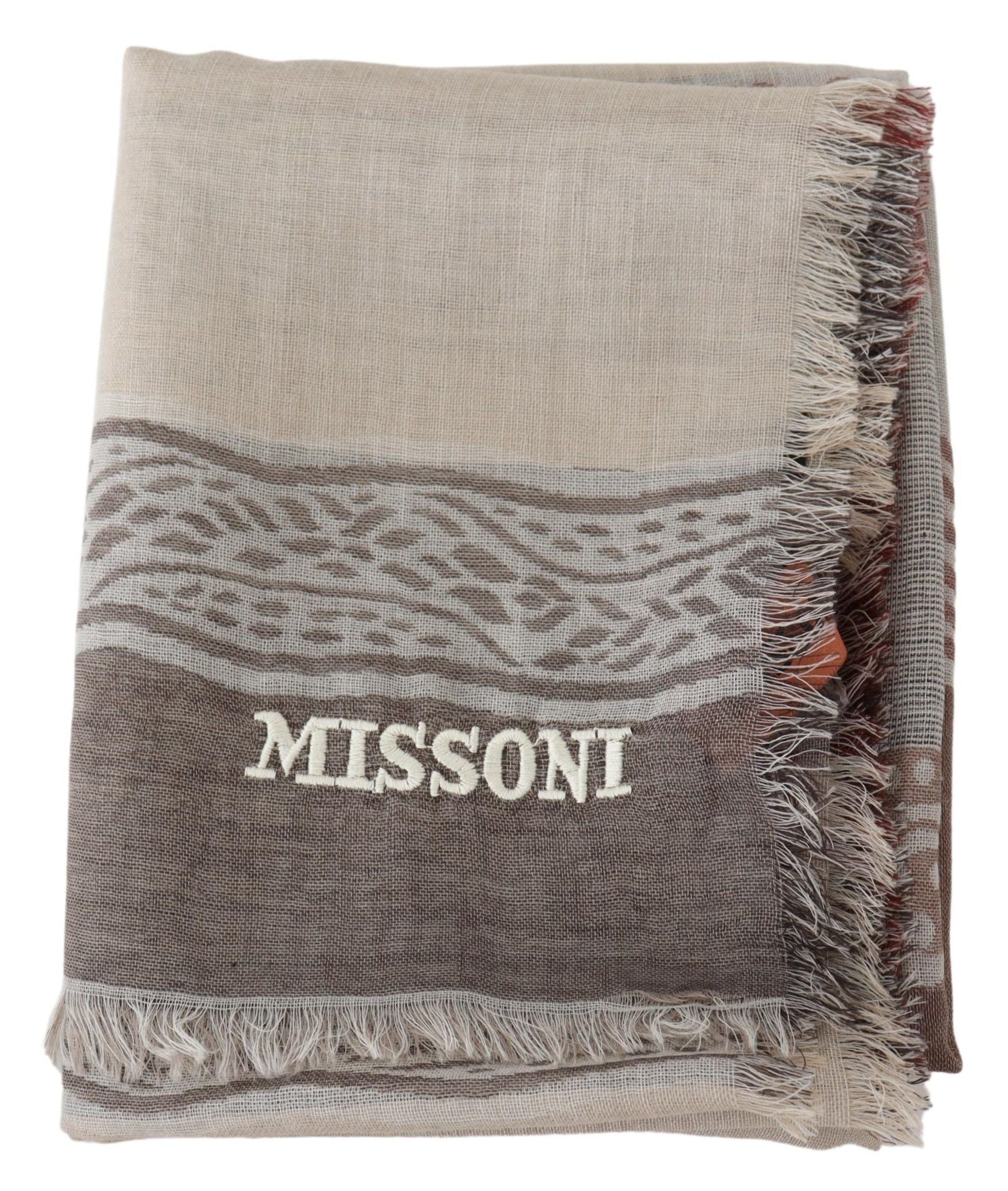 Missoni Elegant Wool Scarf with Signature Pattern