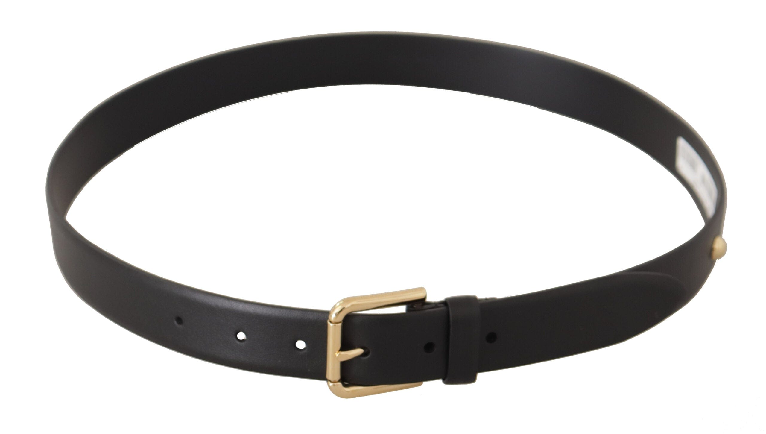 Dolce & Gabbana Elegant Black Leather Belt with Metal Buckle