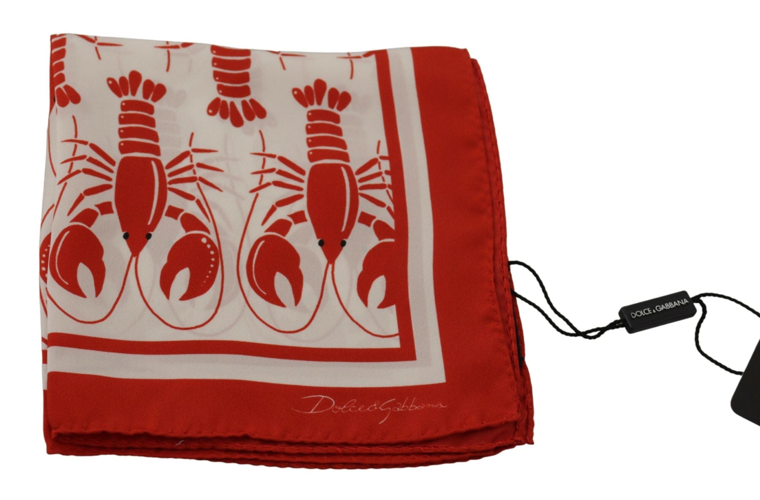 Dolce & Gabbana Elegant Silk Square Men's Scarf with Lobster Print