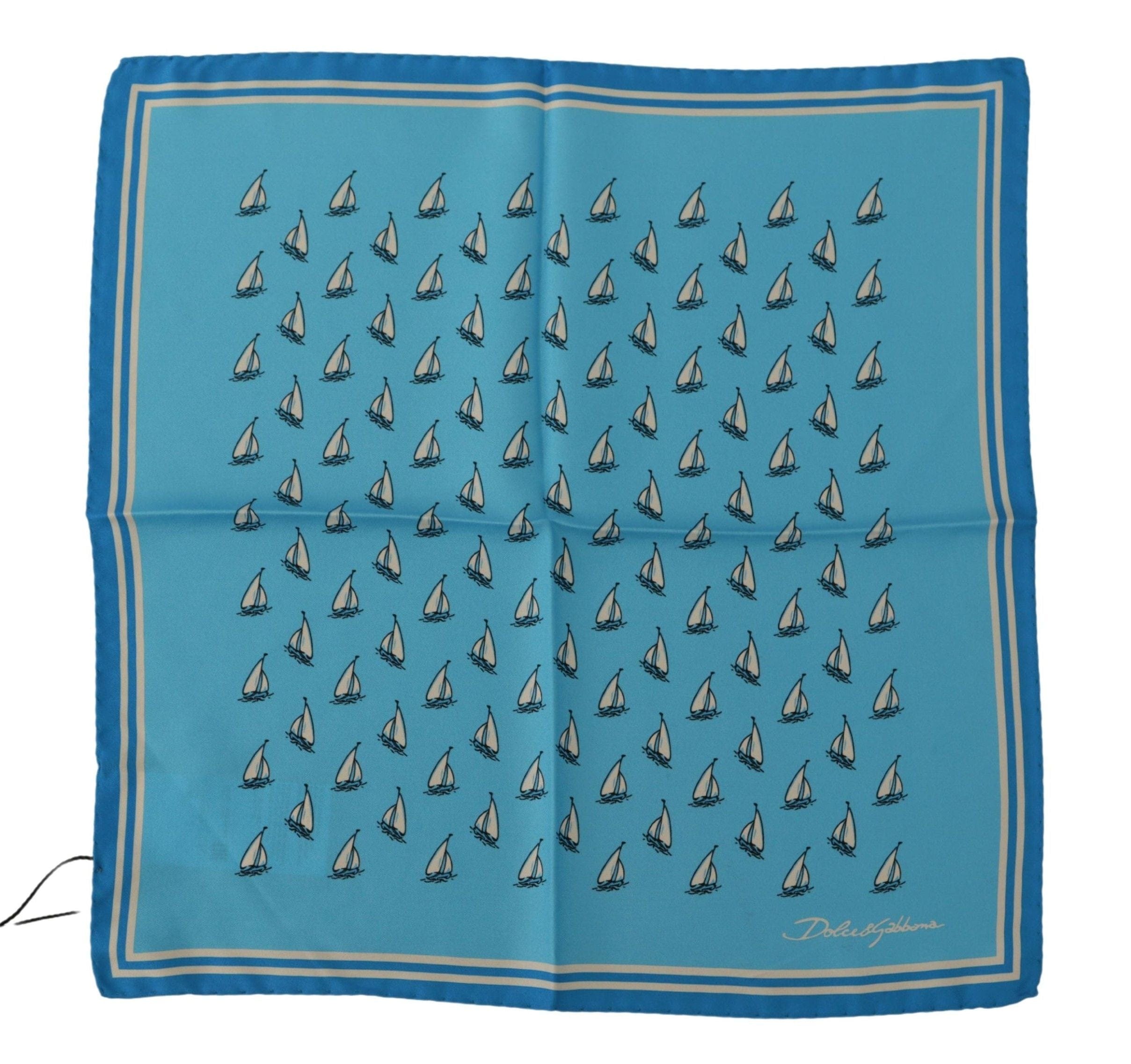 Dolce & Gabbana Elegant Light Blue Silk Men's Square Scarf