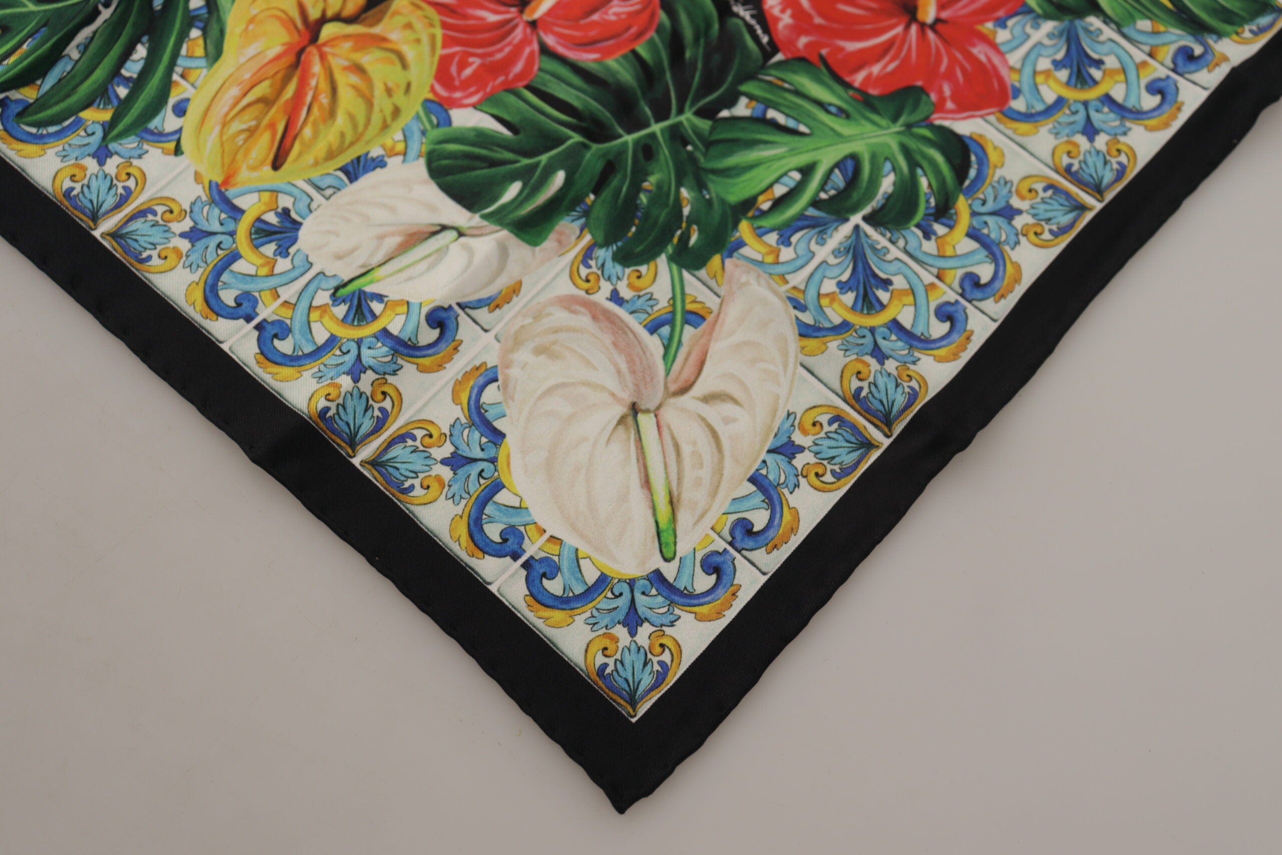 Dolce & Gabbana Elegant Floral Square Silk Scarf