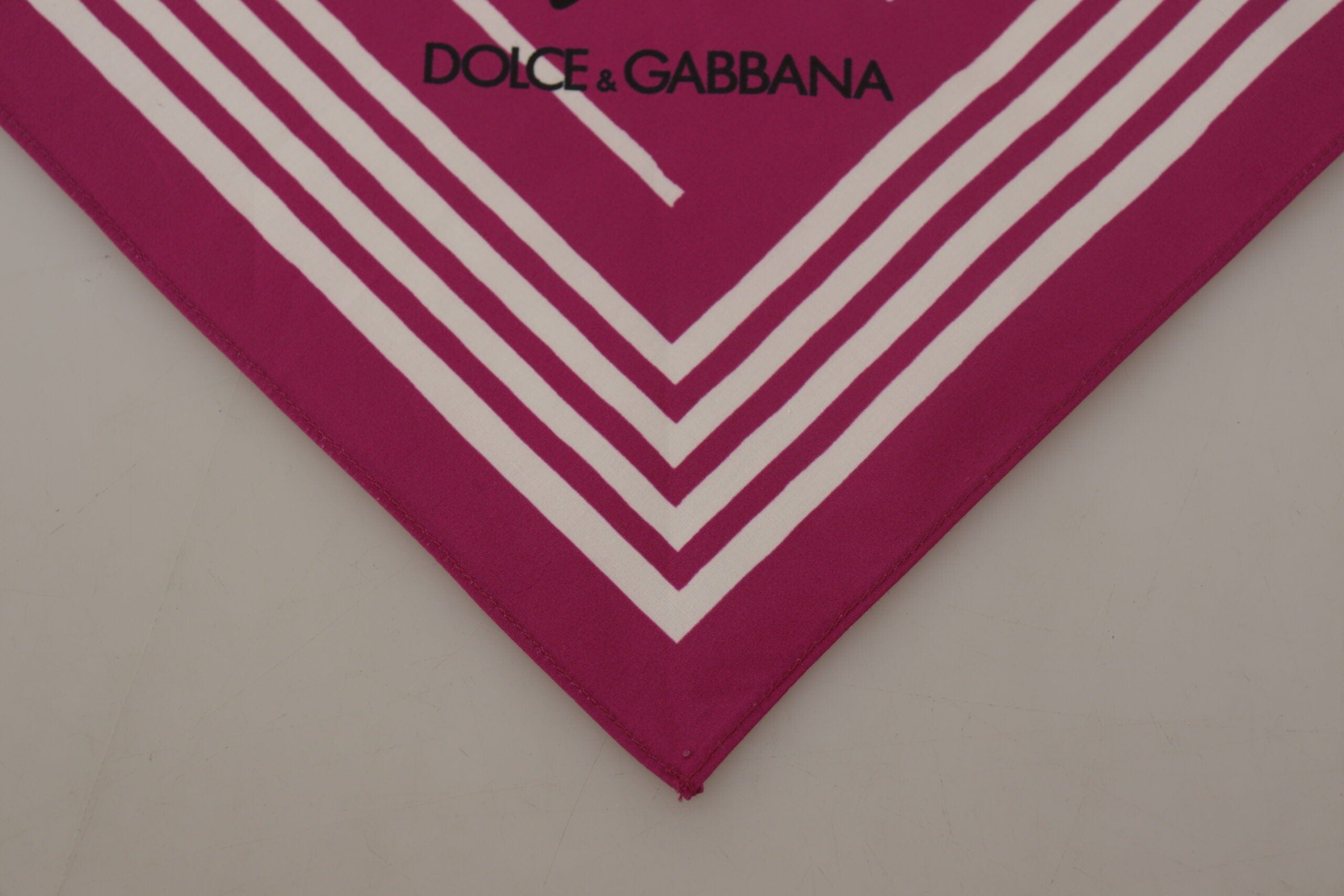 Dolce & Gabbana Elegant Pink Striped Cotton Scarf