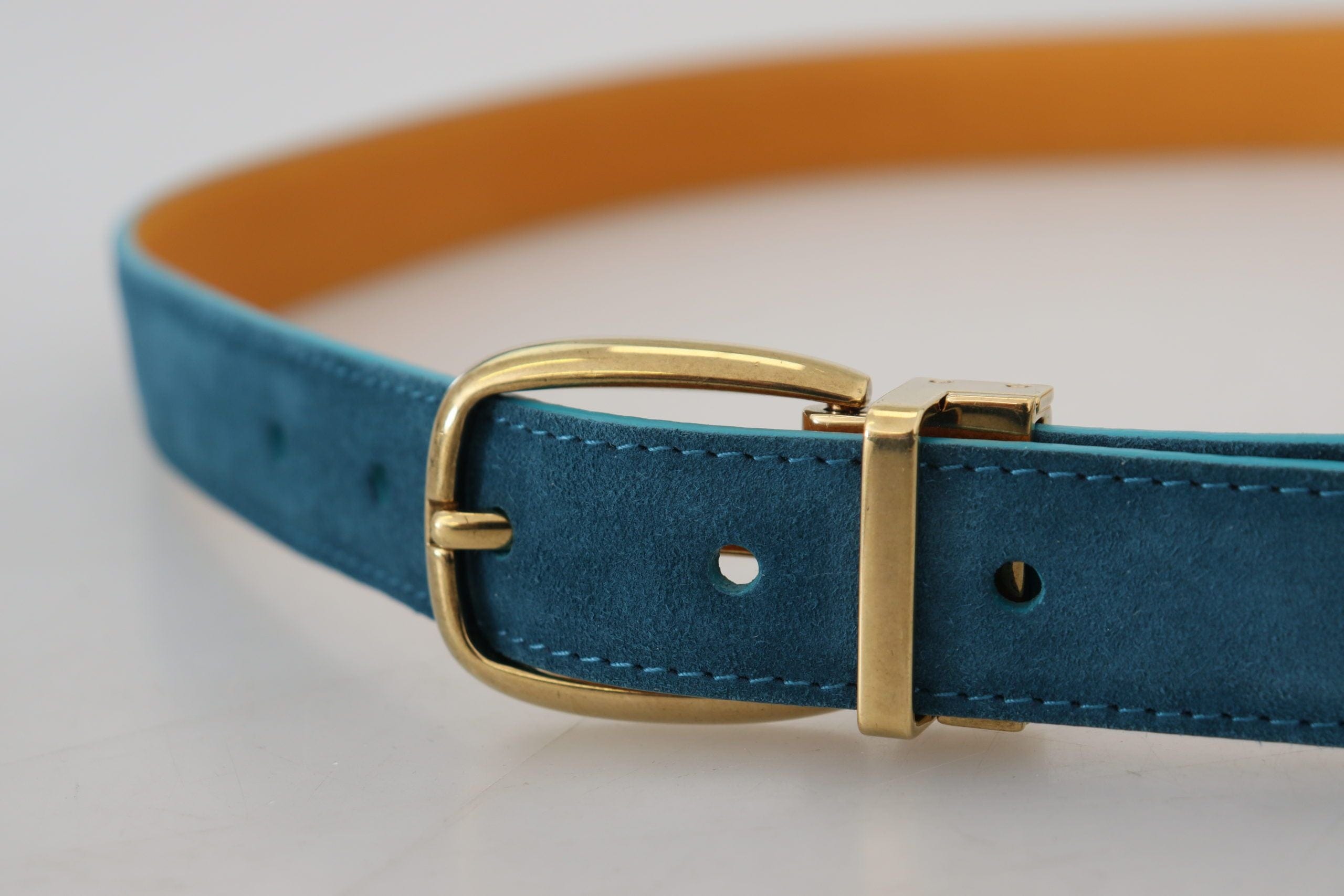 Dolce & Gabbana Elegant Blue Velvet Leather Belt