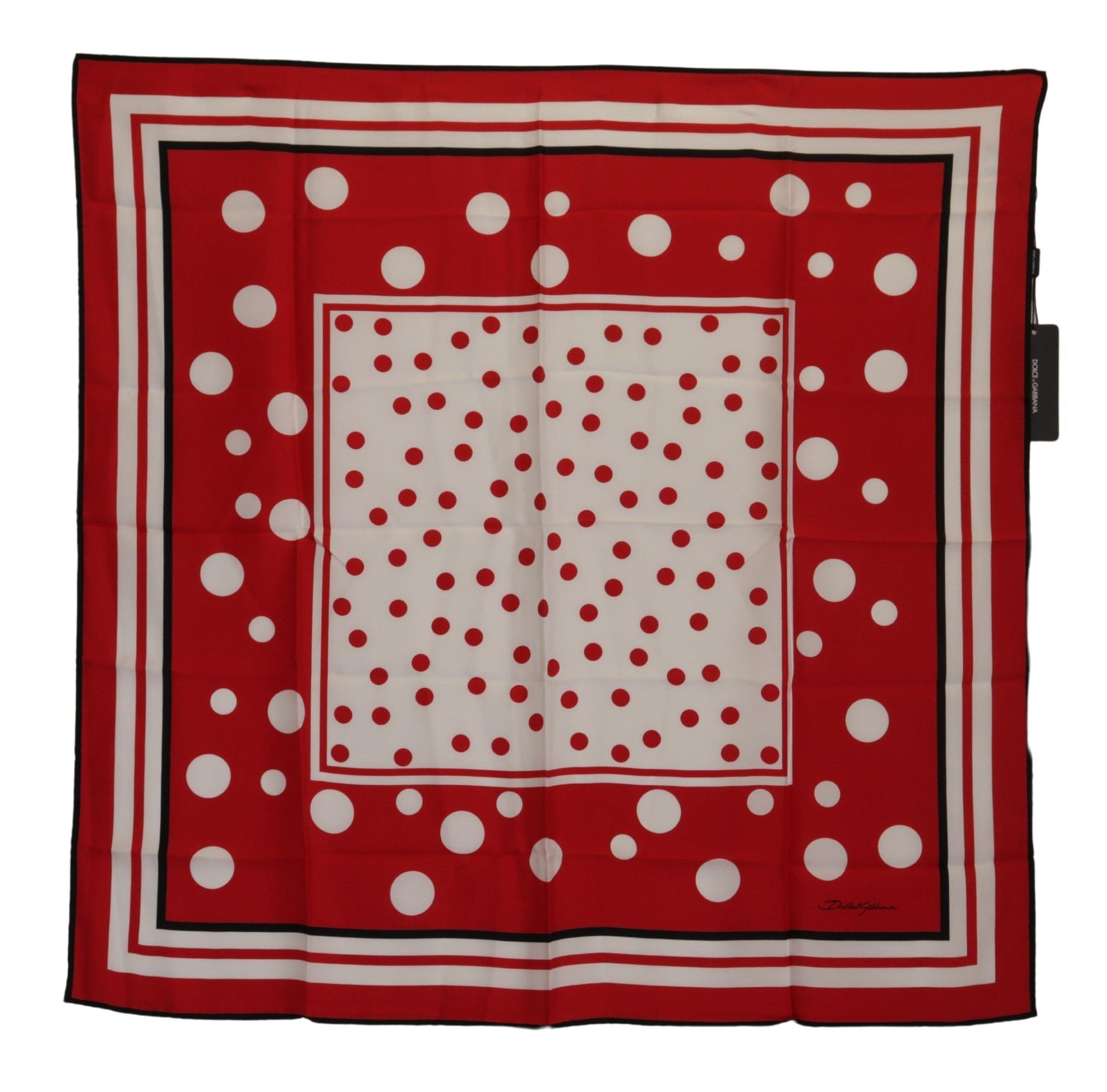 Dolce & Gabbana Elegant Polka Dot Silk Square Scarf