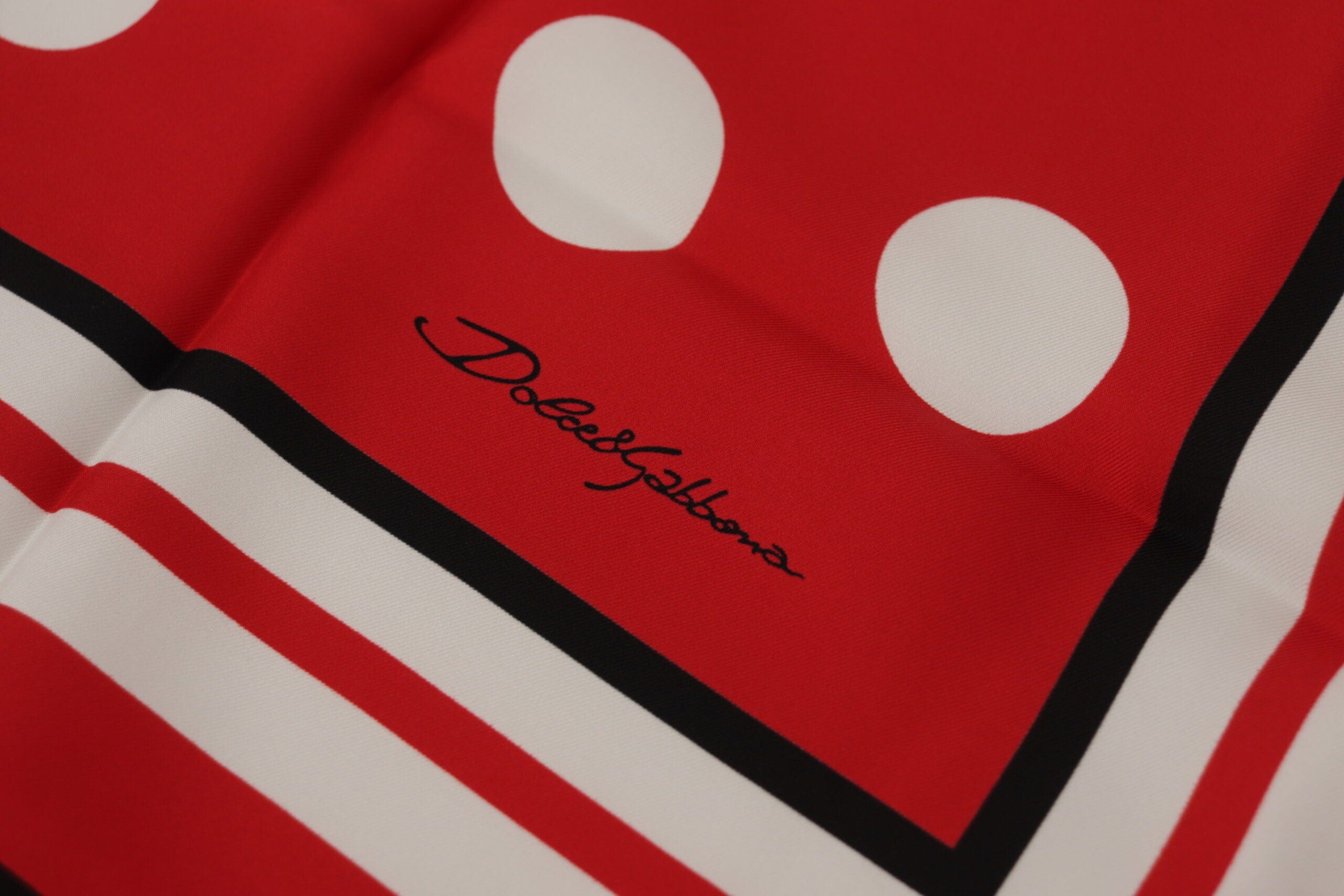 Dolce & Gabbana Elegant Polka Dot Silk Square Scarf