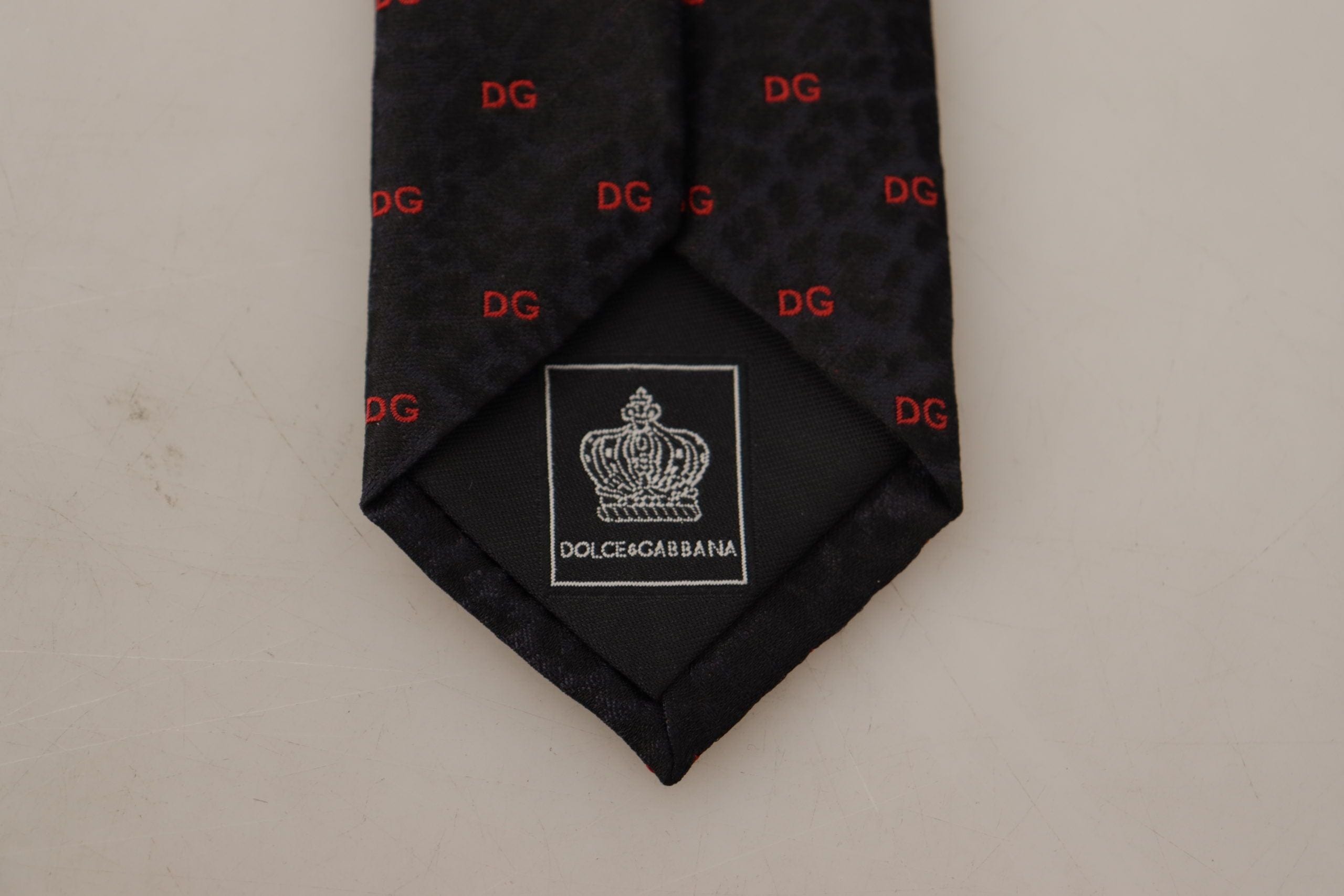 Dolce & Gabbana Elegant Blue Leopard Print Silk Tie