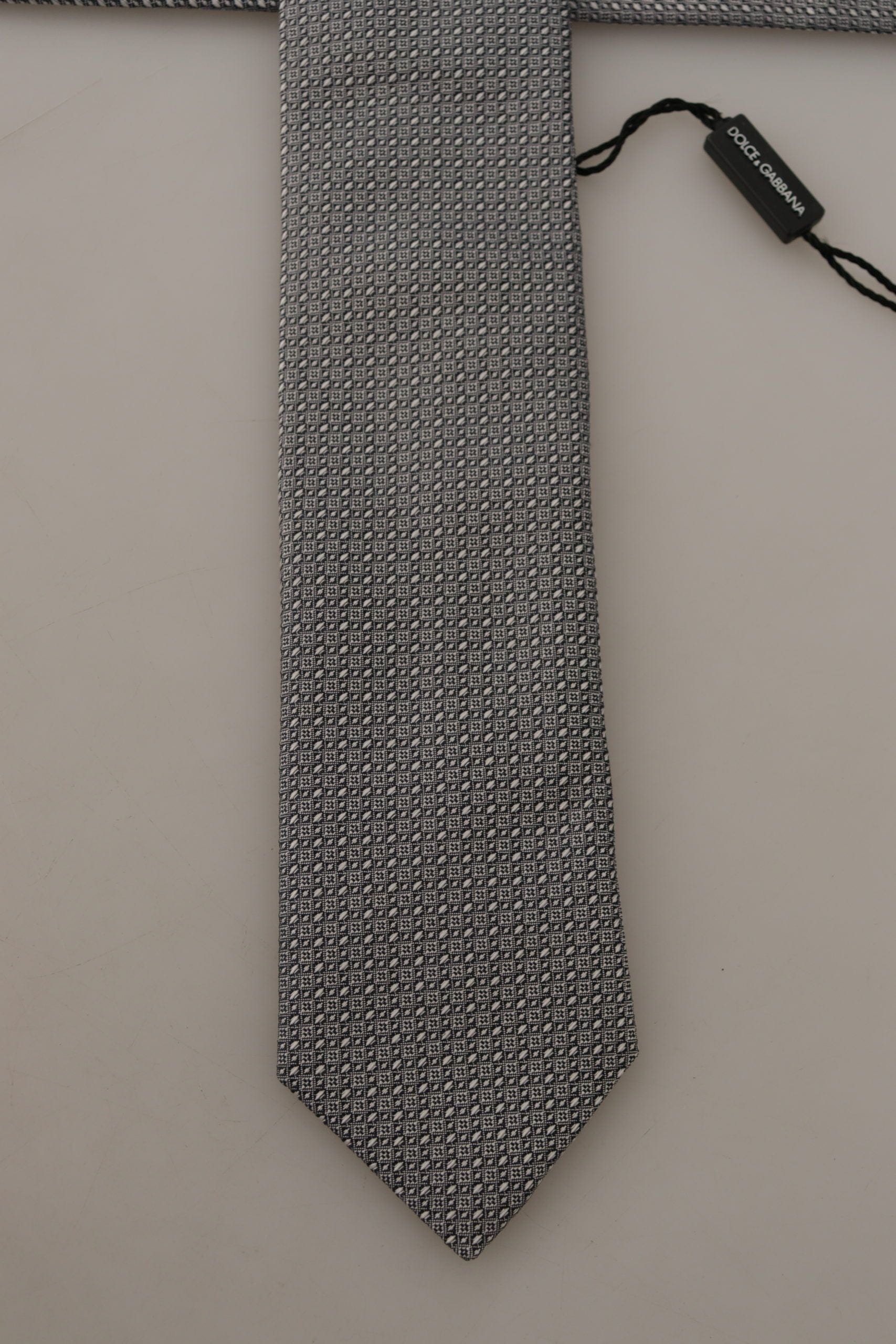 Dolce & Gabbana Elegant Black and White Silk Tie