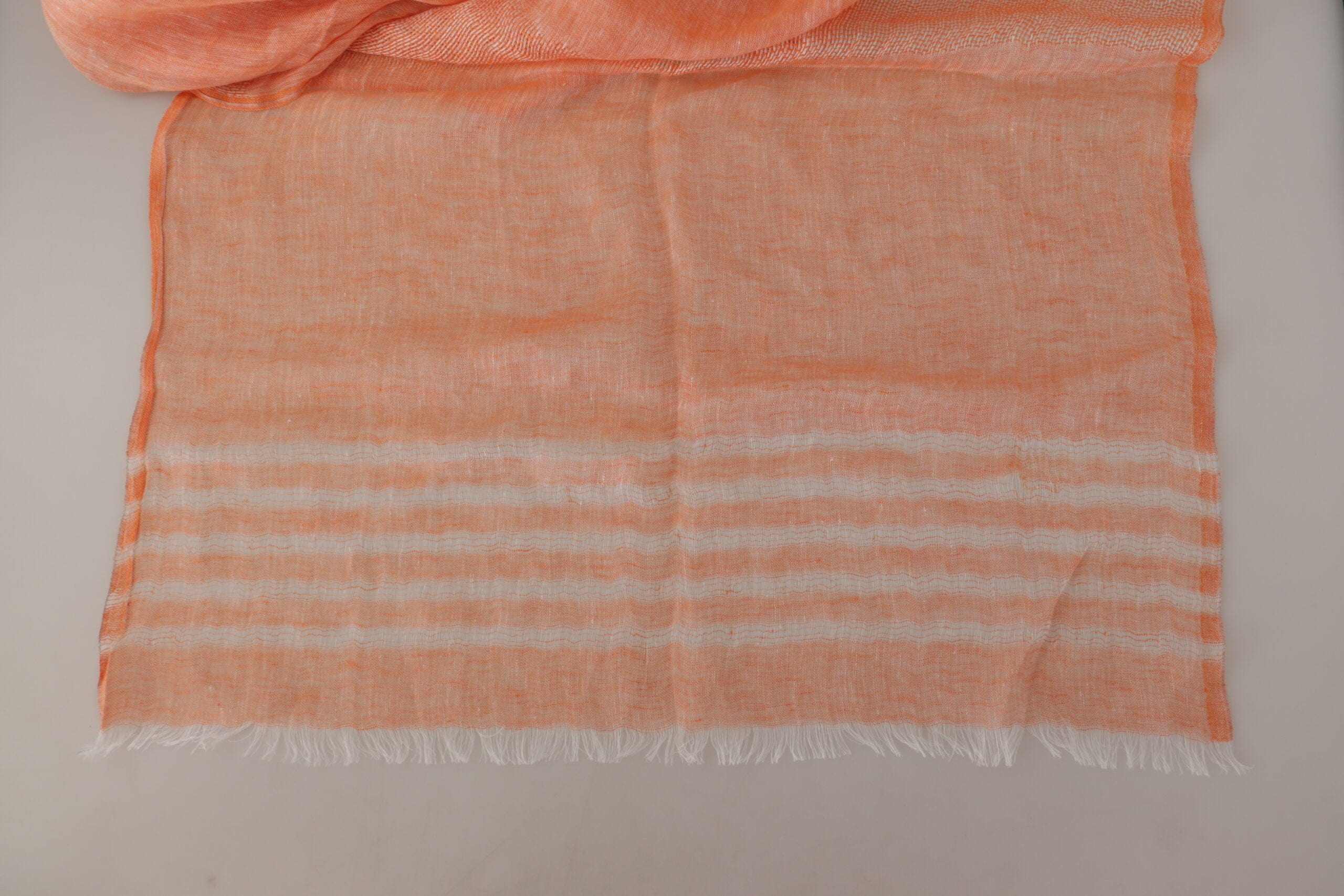 Malo Elegant Orange Linen Shawl Wrap Scarf