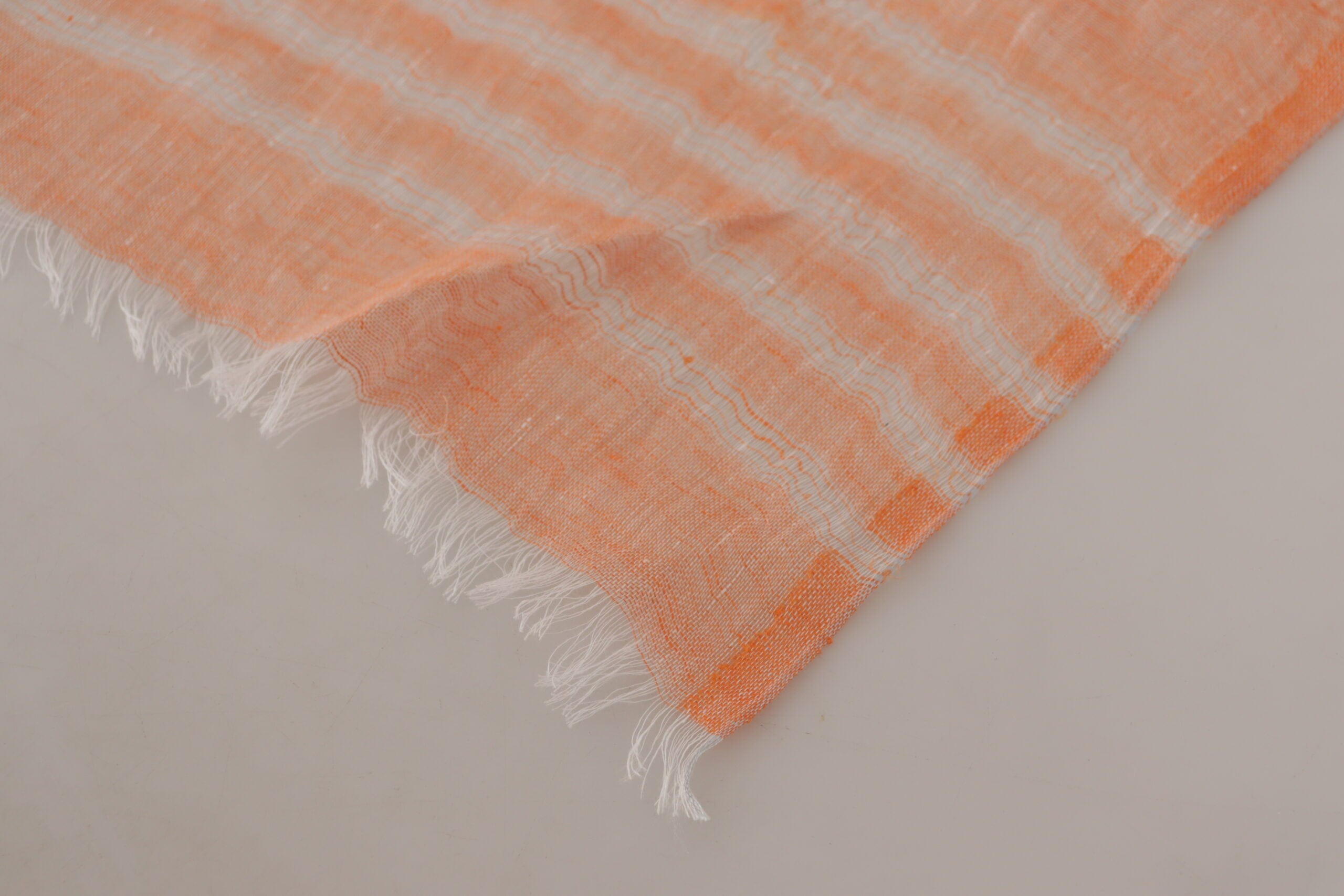 Malo Elegant Orange Linen Shawl Wrap Scarf