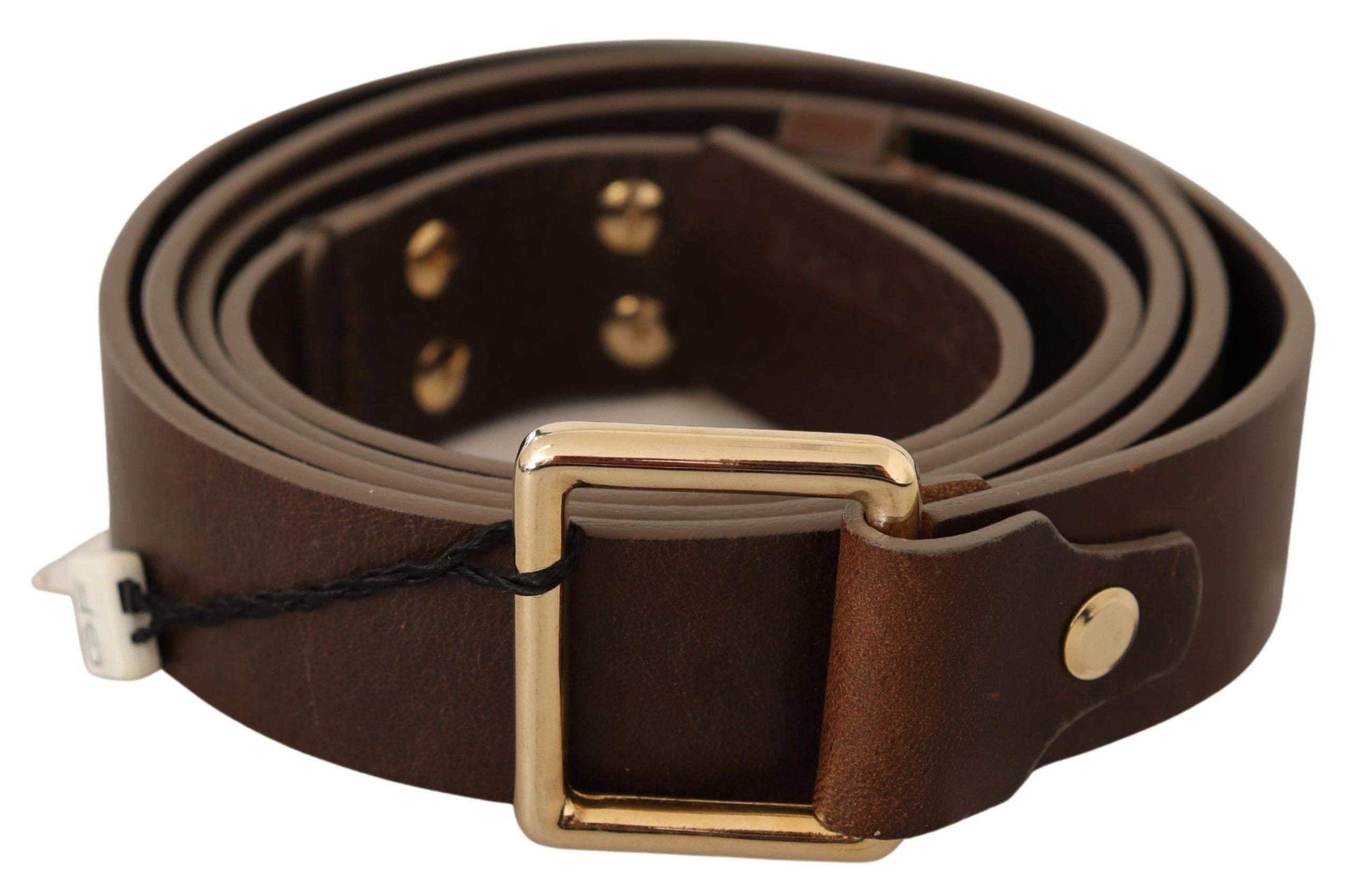 GF Ferre Elegant Leather Fashion Belt with Gold Buckle