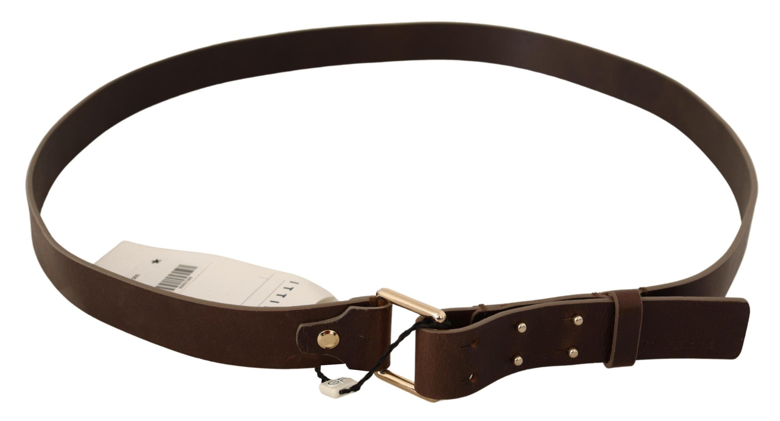 GF Ferre Elegant Leather Fashion Belt with Gold Buckle