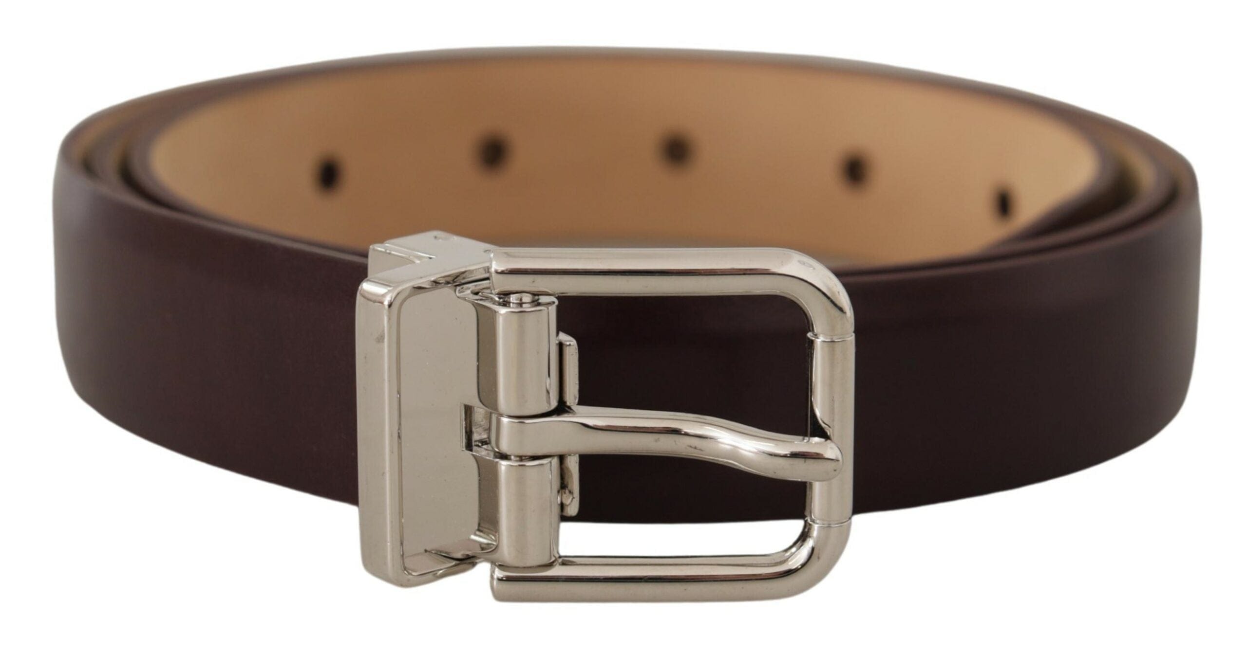 Dolce & Gabbana Elegant Dark Brown Leather Belt