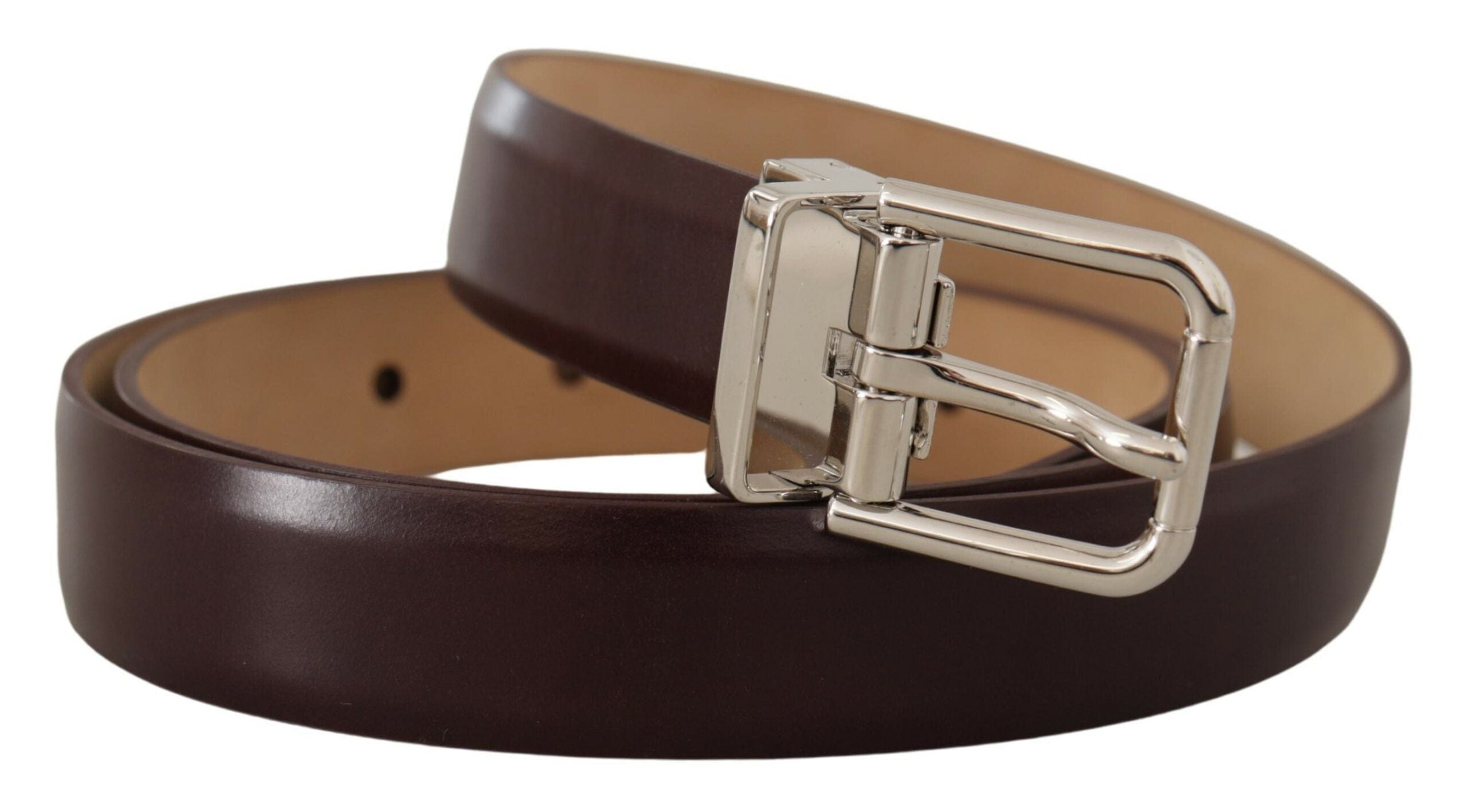 Dolce & Gabbana Elegant Dark Brown Leather Belt