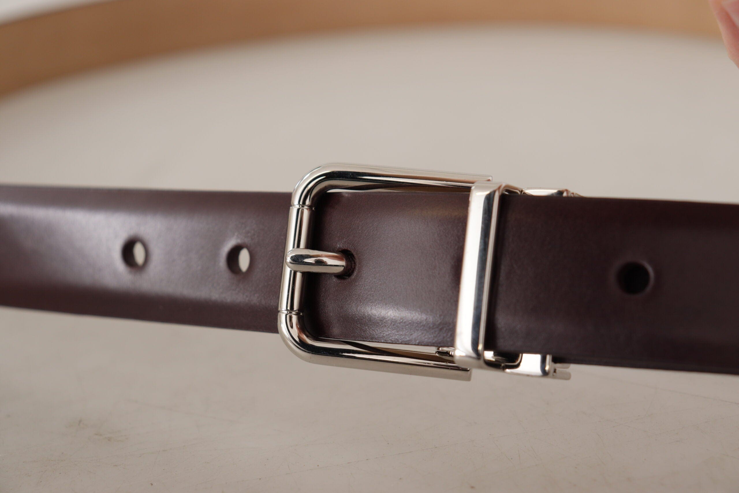 Dolce & Gabbana Elegant Dark Brown Leather Belt