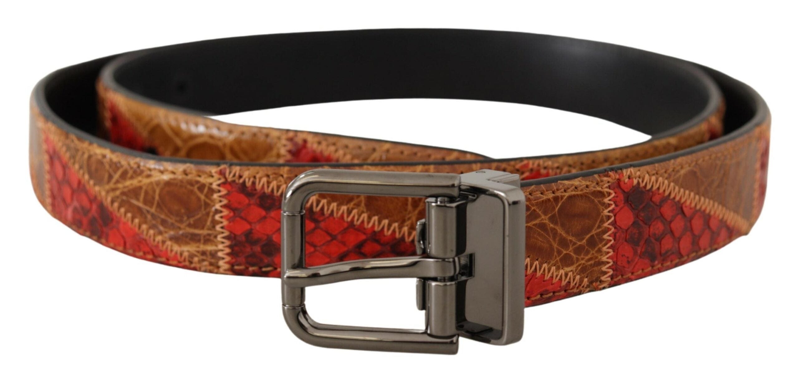 Dolce & Gabbana Elegant Two-Tone Snakeskin Leather Belt