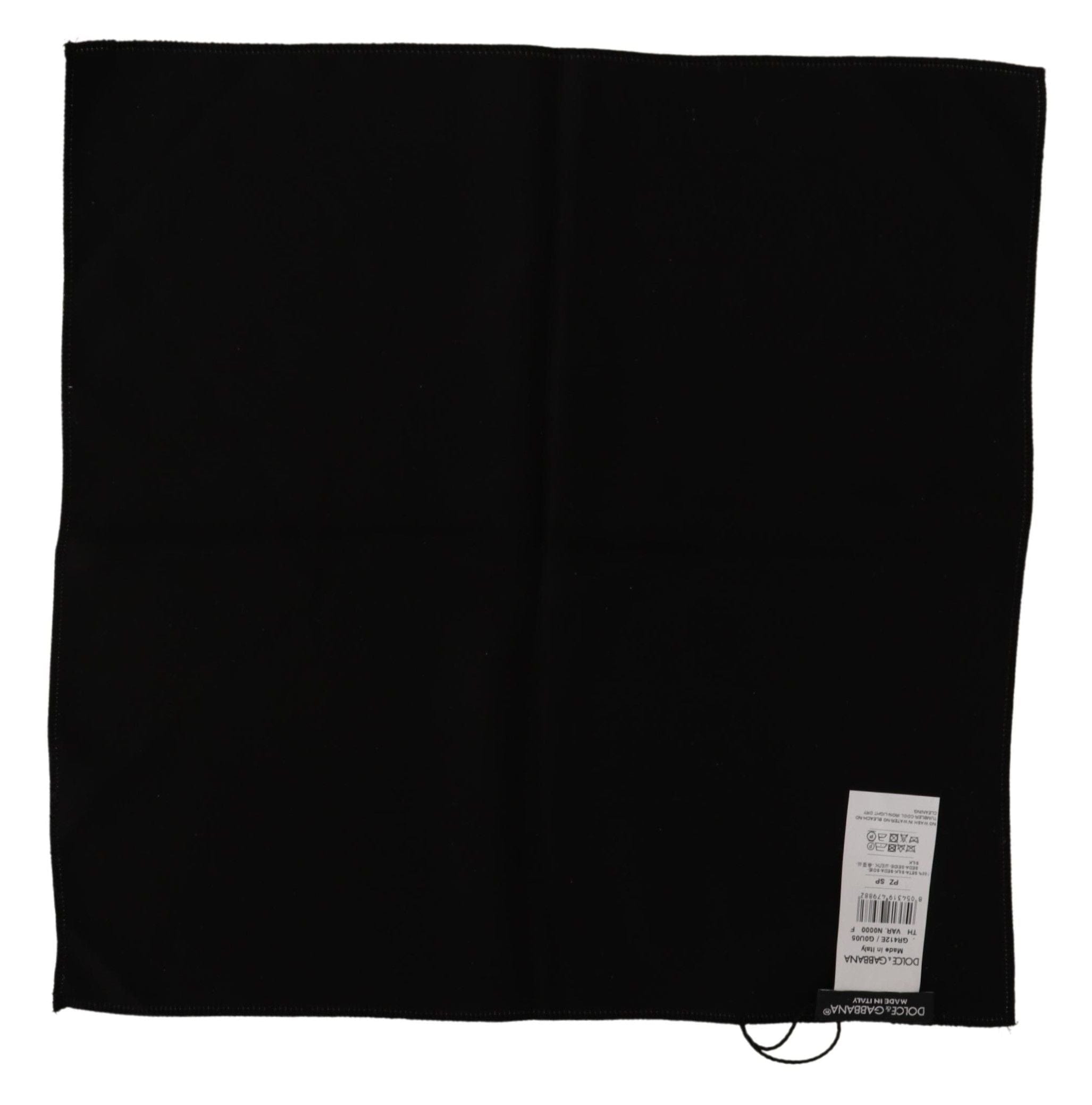 Dolce & Gabbana Elegant Black Silk Pocket Square