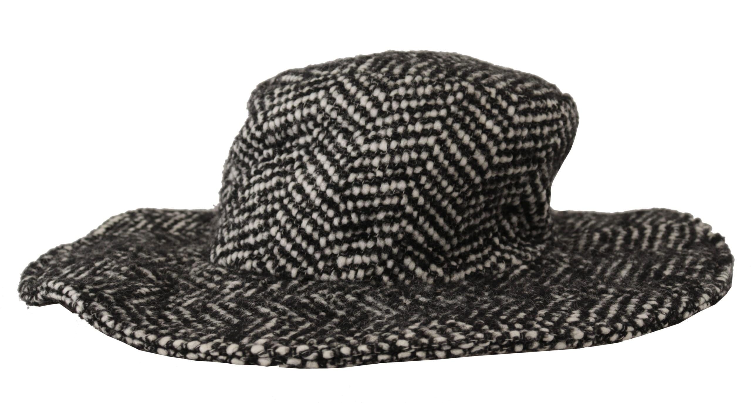 Dolce & Gabbana Elegant Black & White Wide Brim Hat