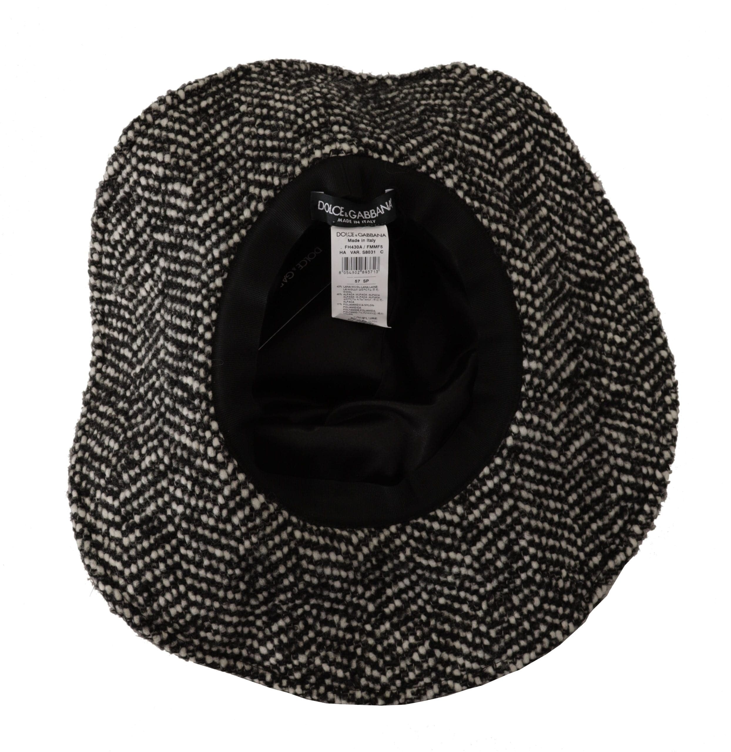 Dolce & Gabbana Elegant Black & White Wide Brim Hat