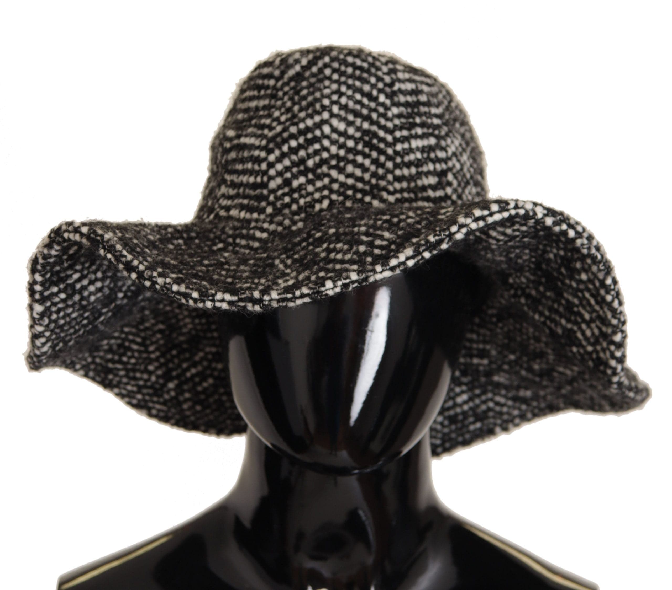 Dolce & Gabbana Elegant Black & White Wide Brim Hat