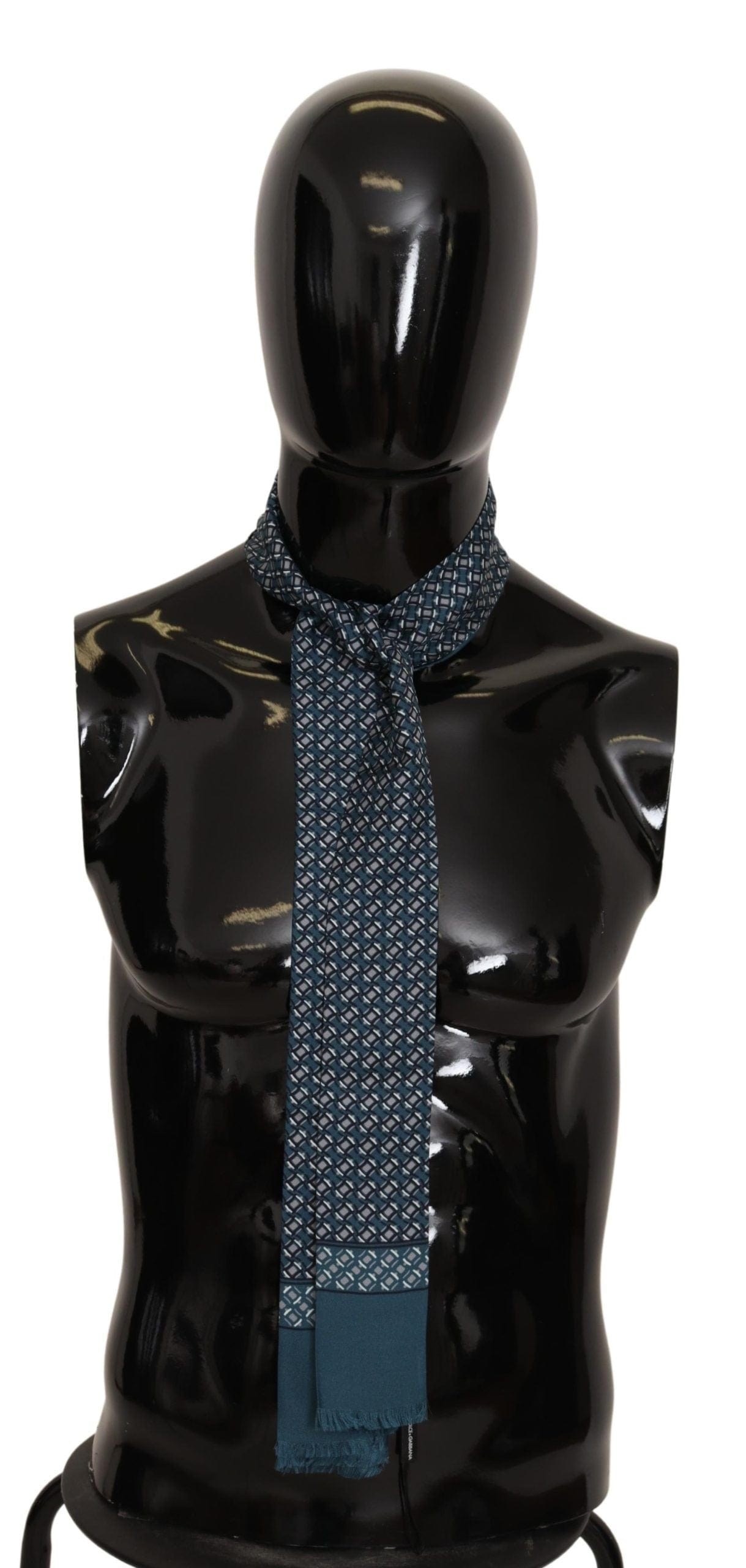 Dolce & Gabbana Elegant Blue Silk Fringed Men's Scarf