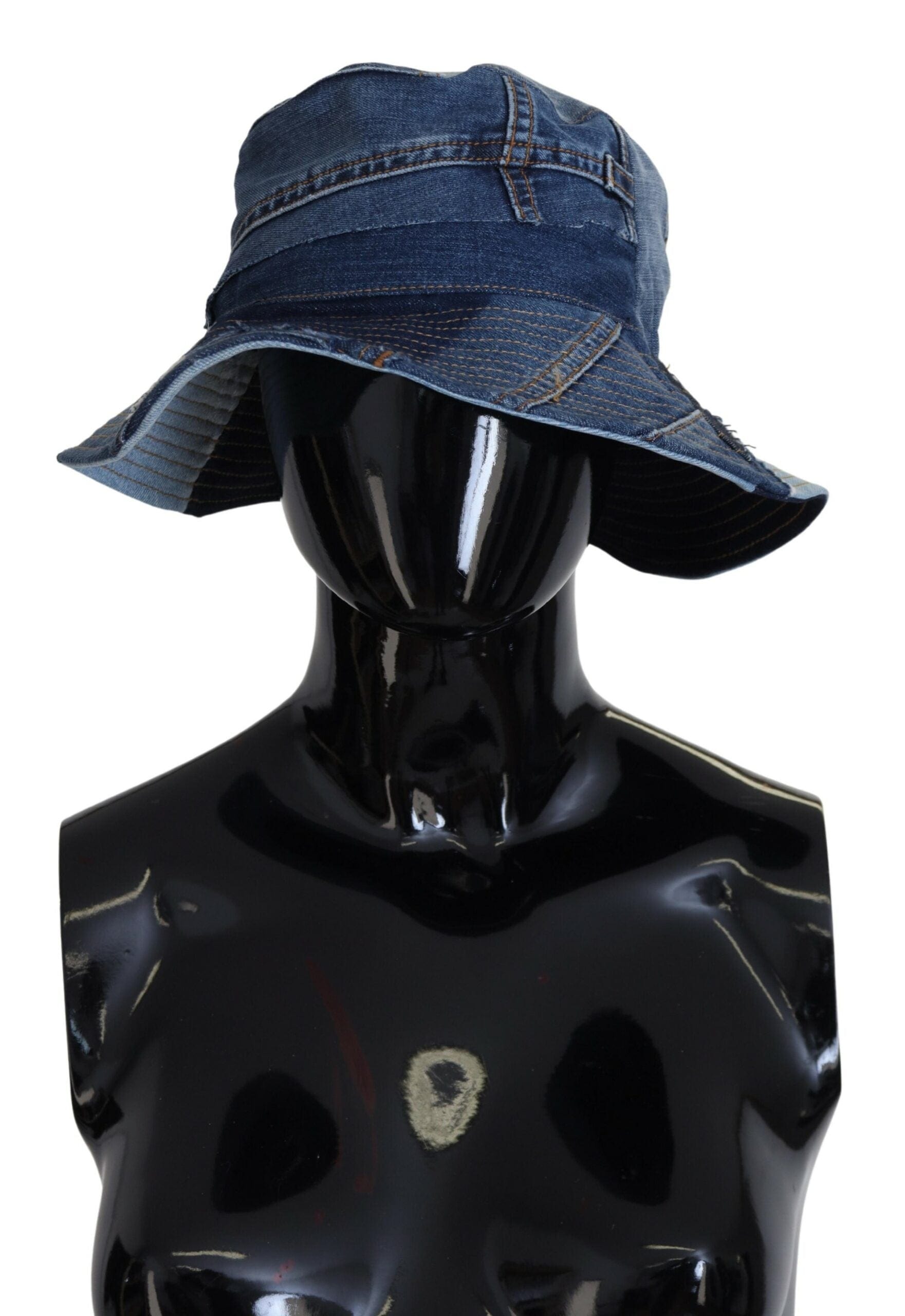 Dolce & Gabbana Elegant Patchwork Bucket Hat in Blue Cotton