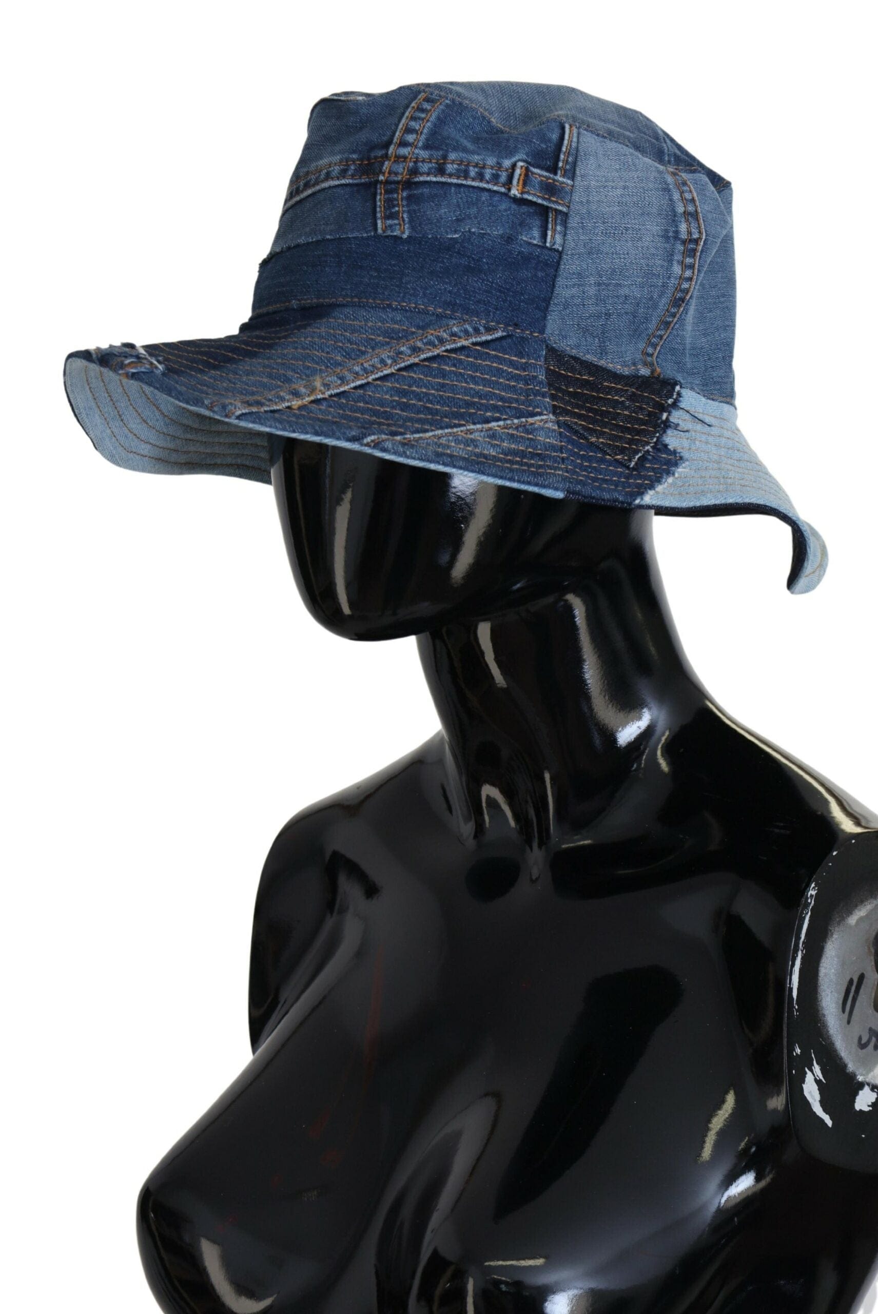 Dolce & Gabbana Elegant Patchwork Bucket Hat in Blue Cotton