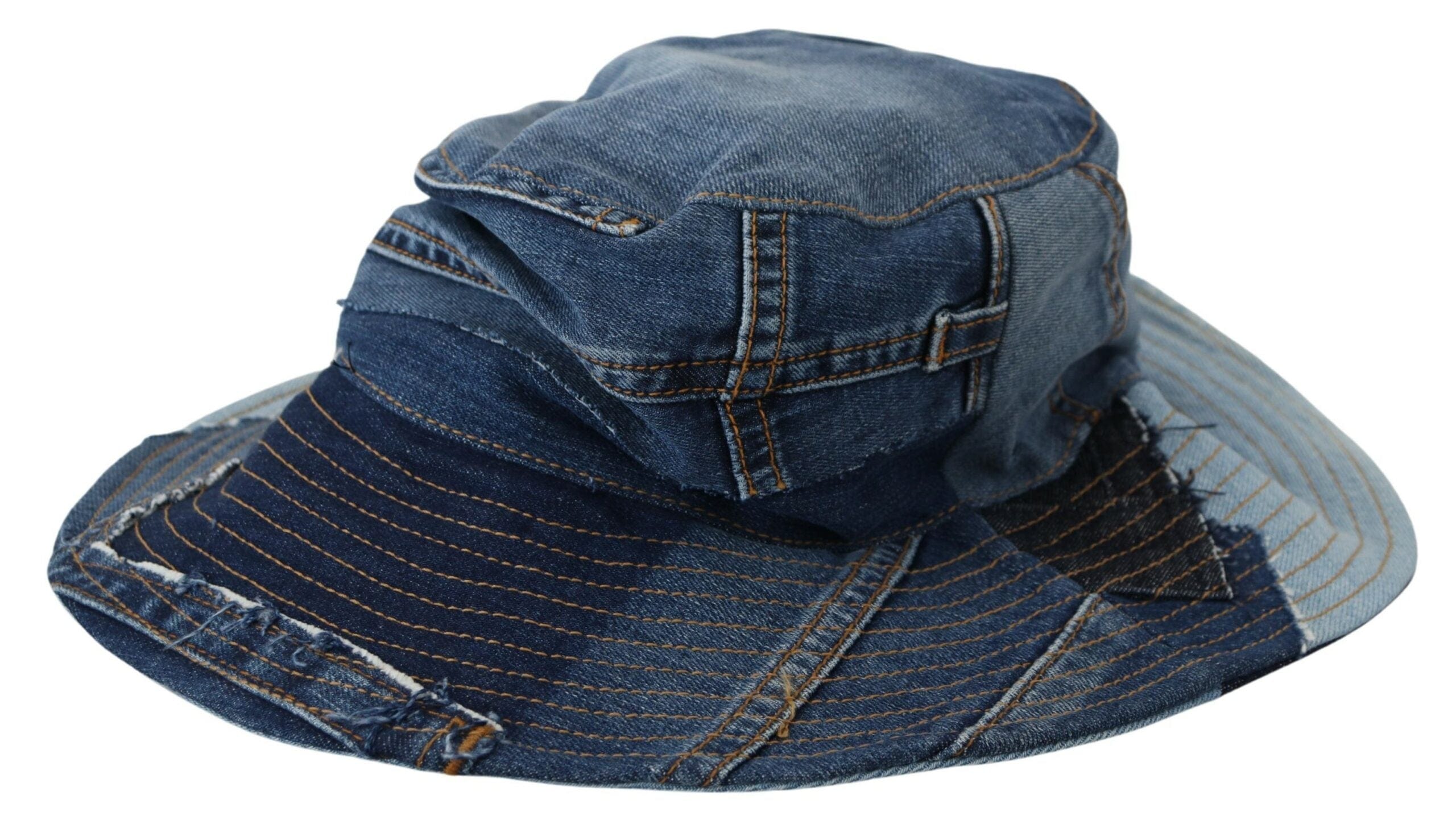 Dolce & Gabbana Elegant Patchwork Bucket Hat in Blue Cotton