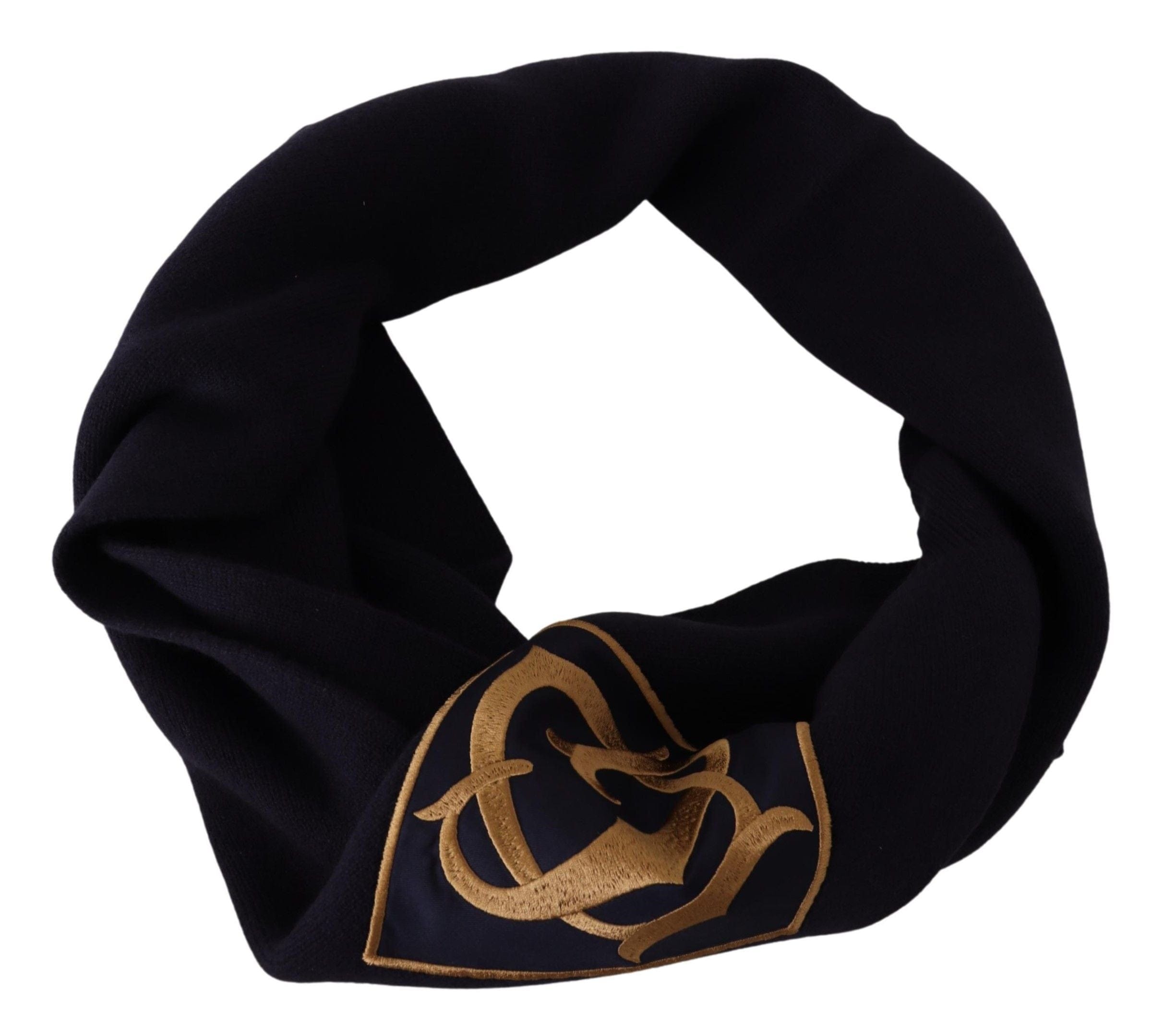 Dolce & Gabbana Elegant Navy Blue Virgin Wool Scarf