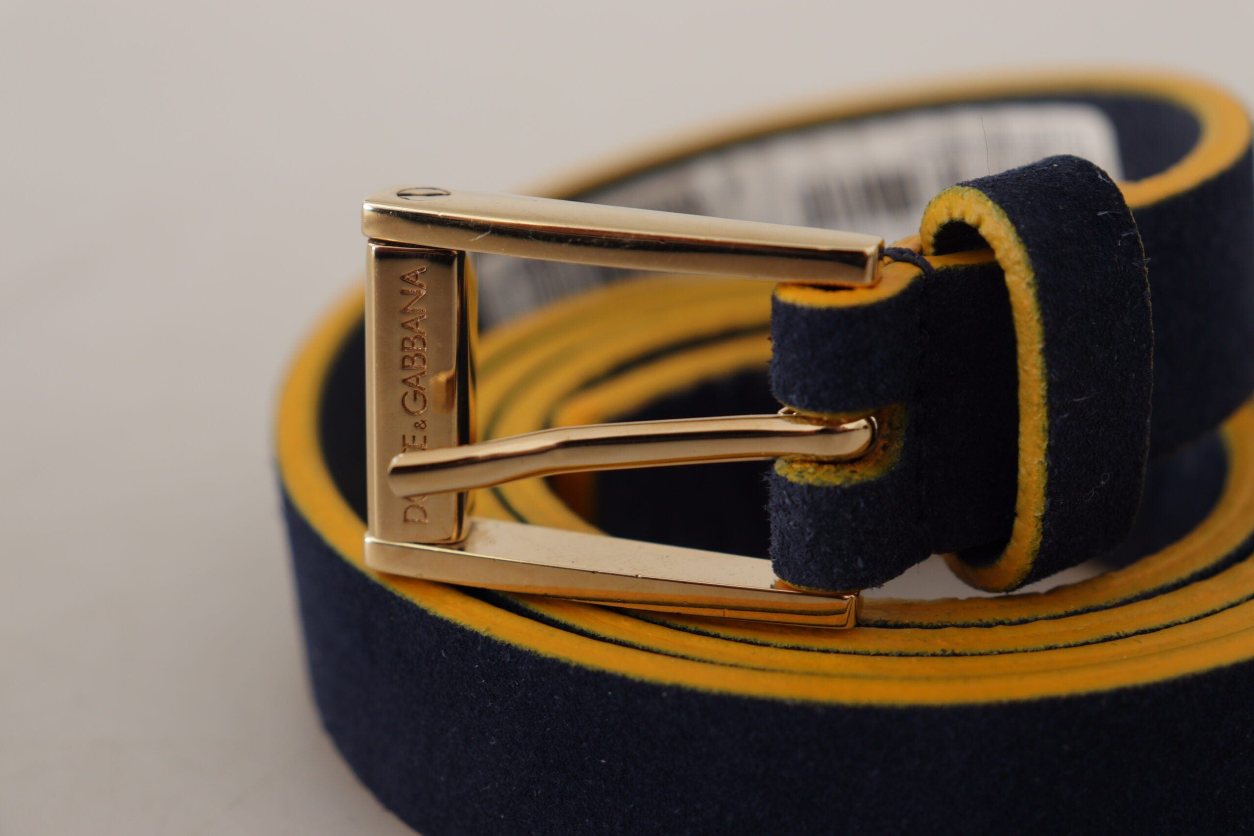 Dolce & Gabbana Chic Blue Suede Logo Buckle Belt