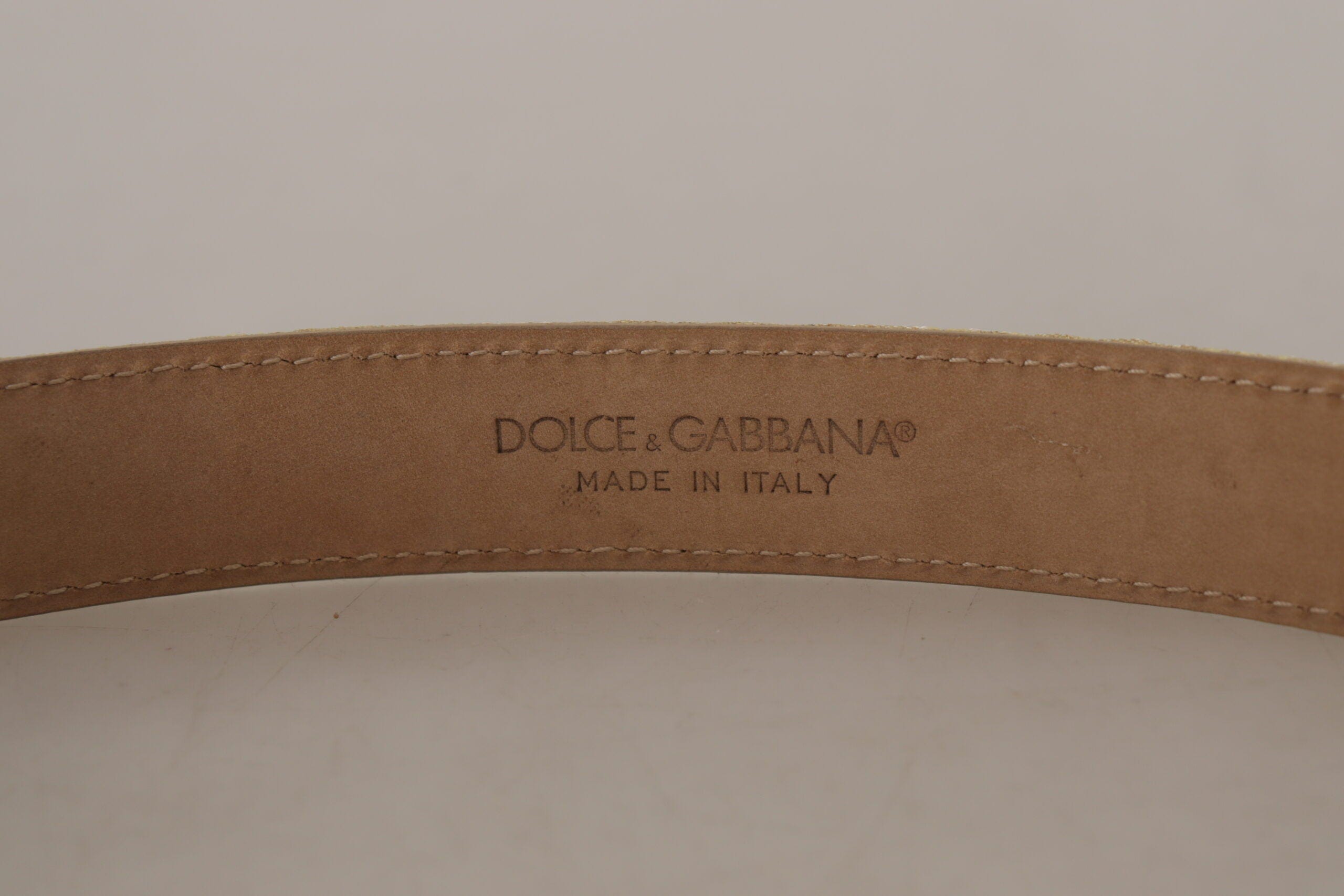 Dolce & Gabbana Elegant Gold-Tone Leather Belt